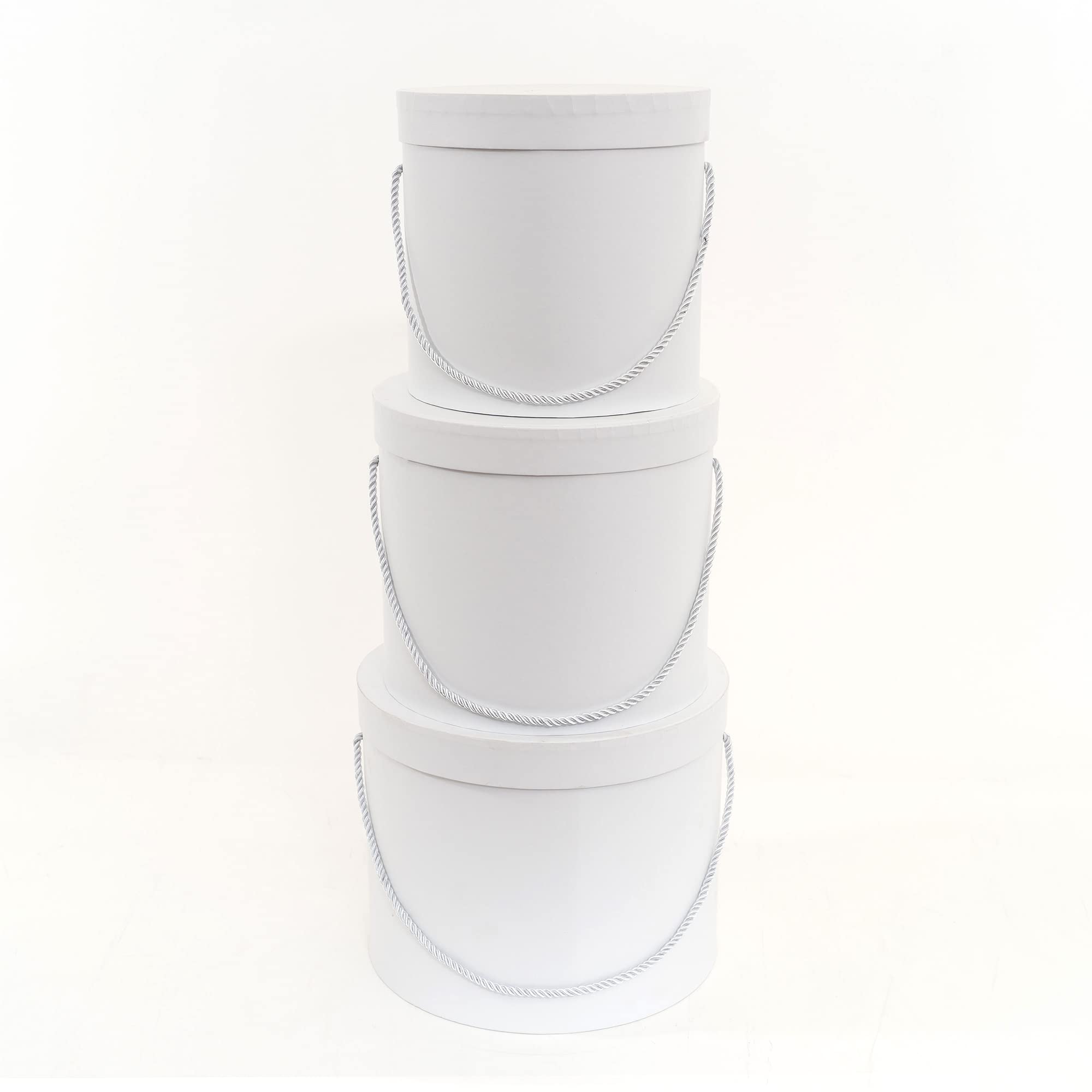 Elegant White Gift Boxes with Lids - 3pc Set for Weddings & Birthdays