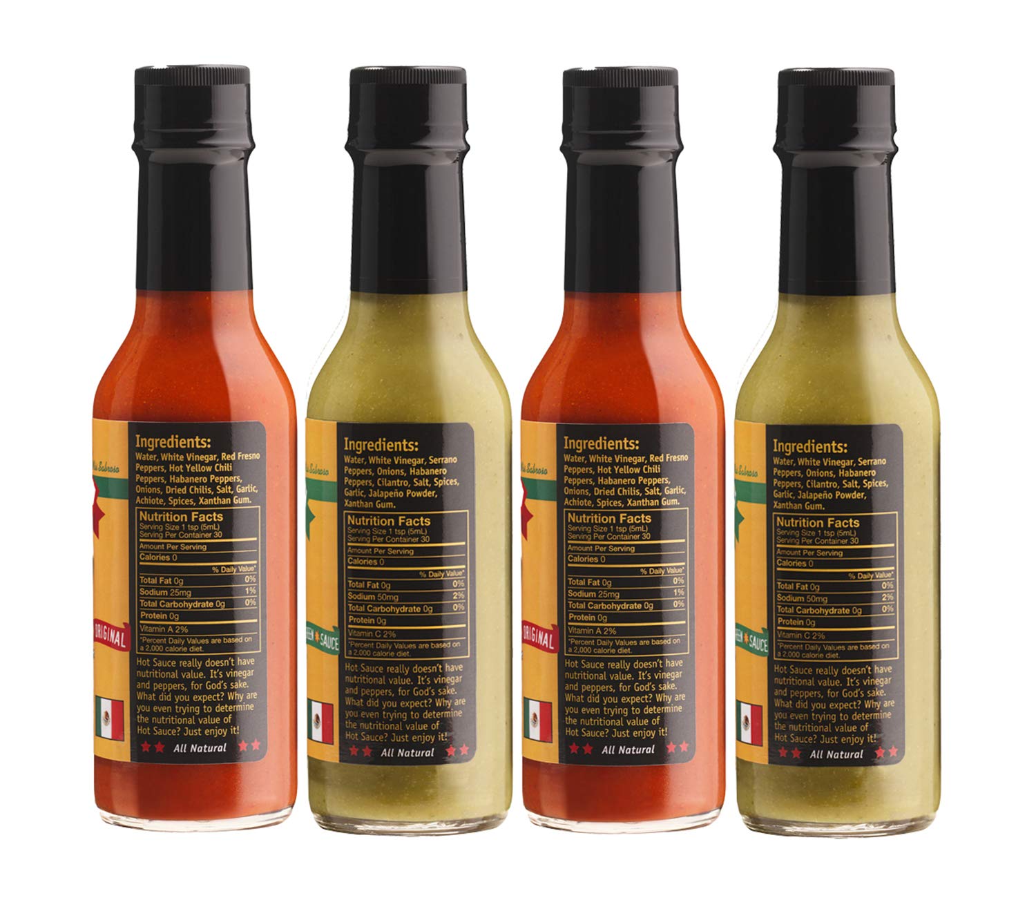 Gringo Bandito Hot Sauce Variety Pack - 4 Bottles (5 oz Each) | Spicy Mexican Hot Sauce for Tacos, Wings, Burgers & More | Perfect for BBQ, Parties & Gifting