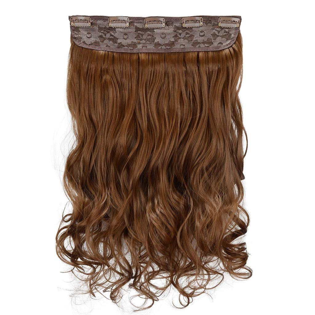 RemeeHi 100% Remy Human Hair Extensions - 5 Clip-in One Piece (80g, 25cm/22 Inch) Dark Chocolate Brown #6 | Natural Looking Hair Extensions for Volume & Length | Perfect for Parties, Weddings & Daily Styling