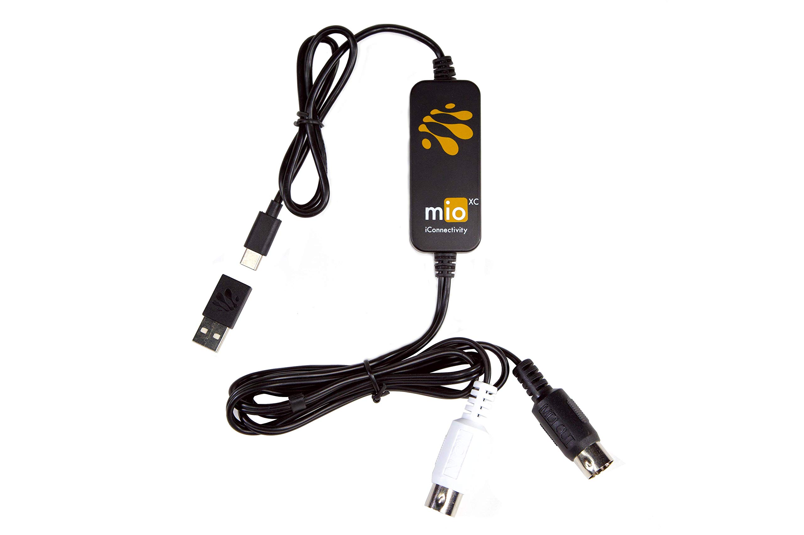 MioXC MIDI Interface & Roland 10ft MIDI Cable Bundle for Music Production, Studio Recording & Live Performance