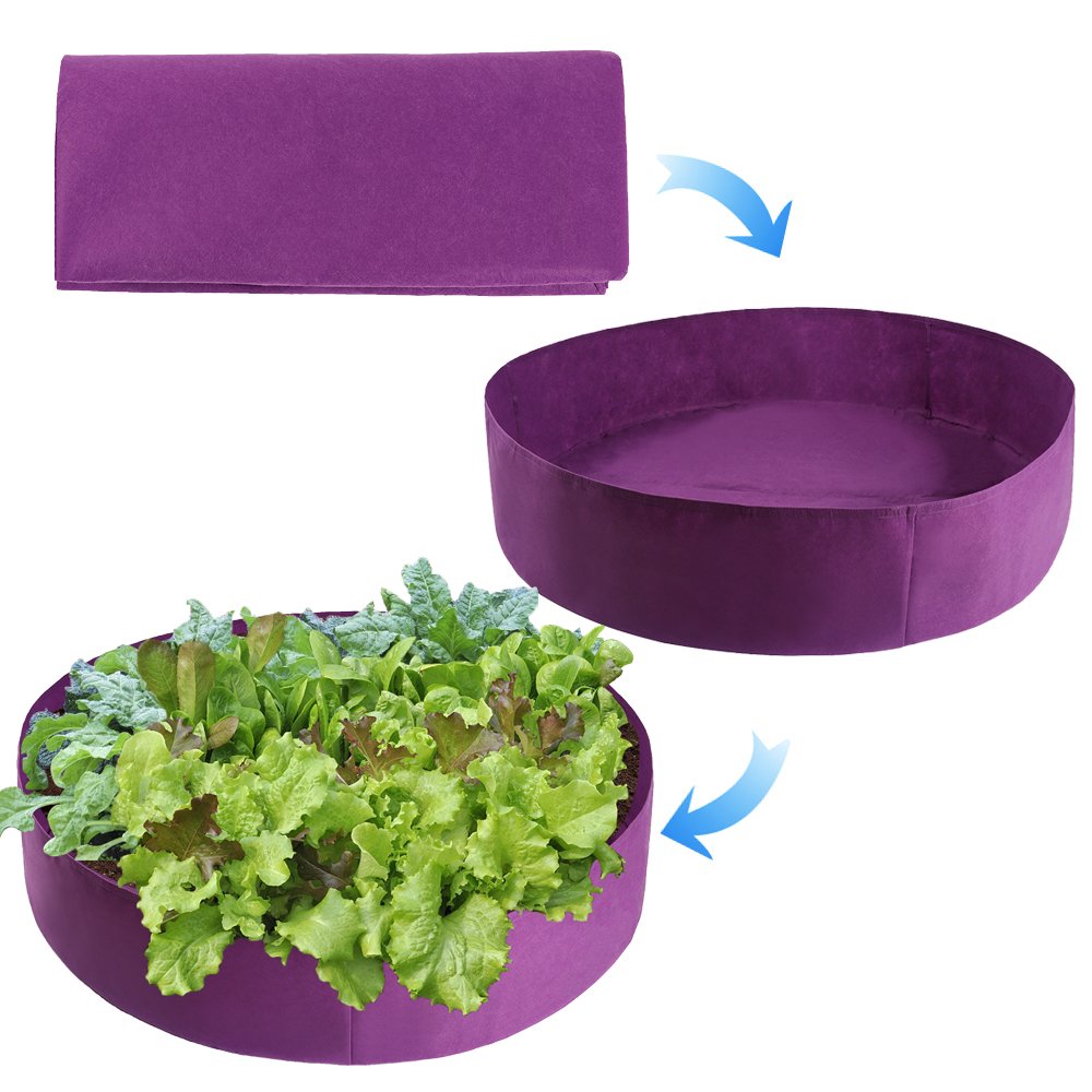 50 Gallon Round Fabric Grow Bag for Plants, Flowers & Vegetables - Breathable Garden Plant Bed, Raised Planting Container - Ideal for Indoor/Outdoor Gardening, Balcony & Patio Use