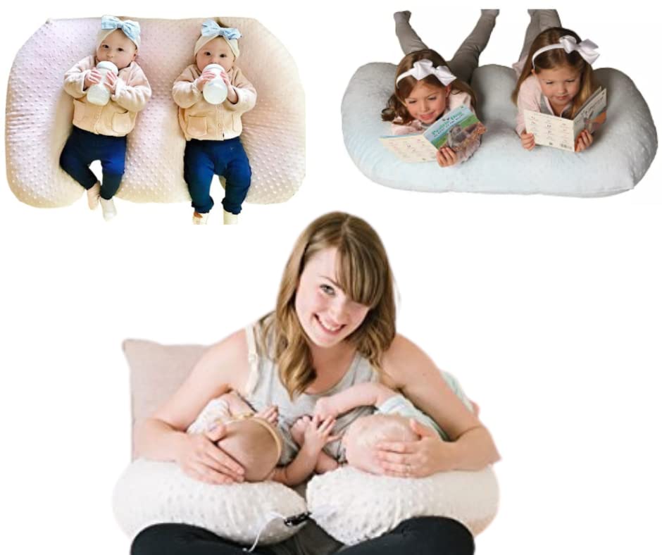 Twin Z Pillow Navy Blue - 6-in-1 Nursing Pillow for Breastfeeding, Bottle Feeding, Tummy Time, Reflux Relief & Support | Perfect for Newborns, Twins & Moms (Home, Hospital & Travel Use)