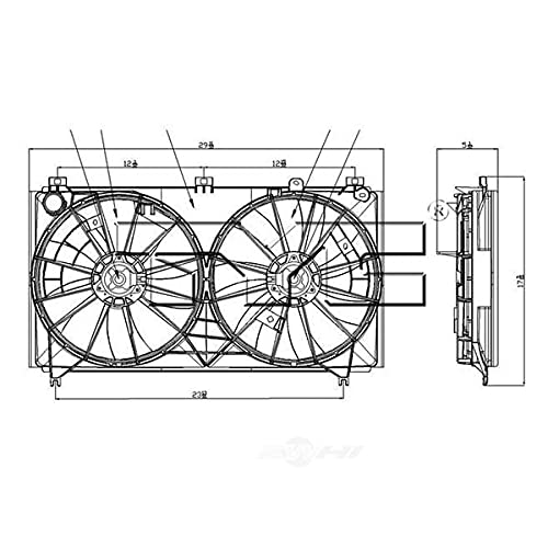 Tyc Dual Radiator and Condenser Fan Assembly 622070 - High Performance Cooling System for Cars, Trucks & SUVs - Perfect for Overheating Prevention & AC Efficiency
