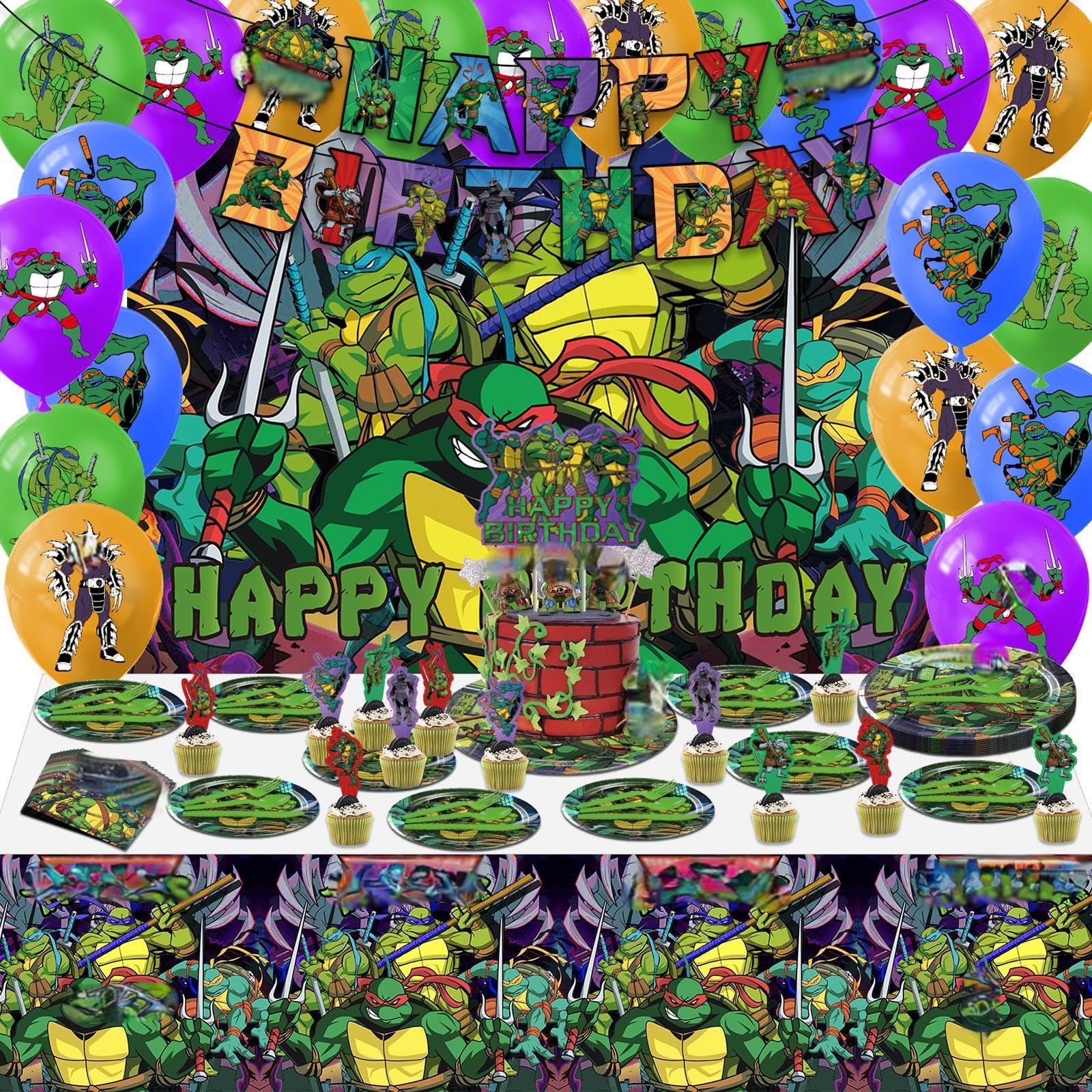 Birthday Party Decorations & Supplies Set - Banners, Balloons, Cake & Cupcake Decorations, Napkins, Tablecloths, Forks, Spoons, Plates - Perfect for Kids & Adult Birthday Celebrations, Baby Showers & Special Events