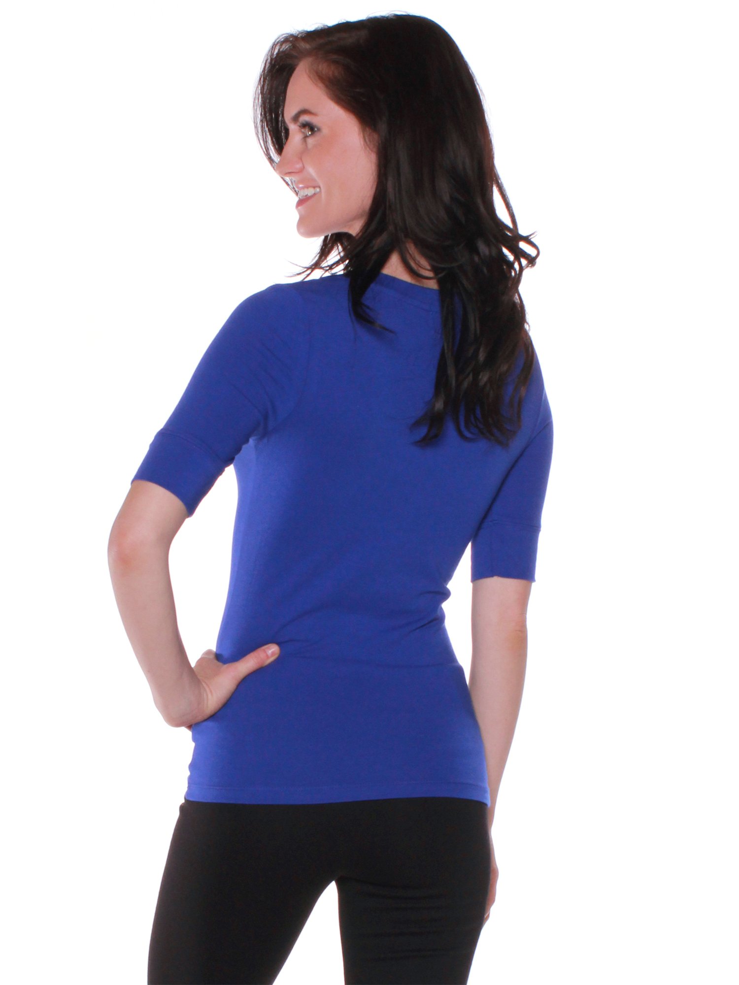 Emmalise Women's Slim Athletic Fit V-Neck T-Shirt Half Sleeve Top - Workout, Yoga & Casual Wear for Active Lifestyles