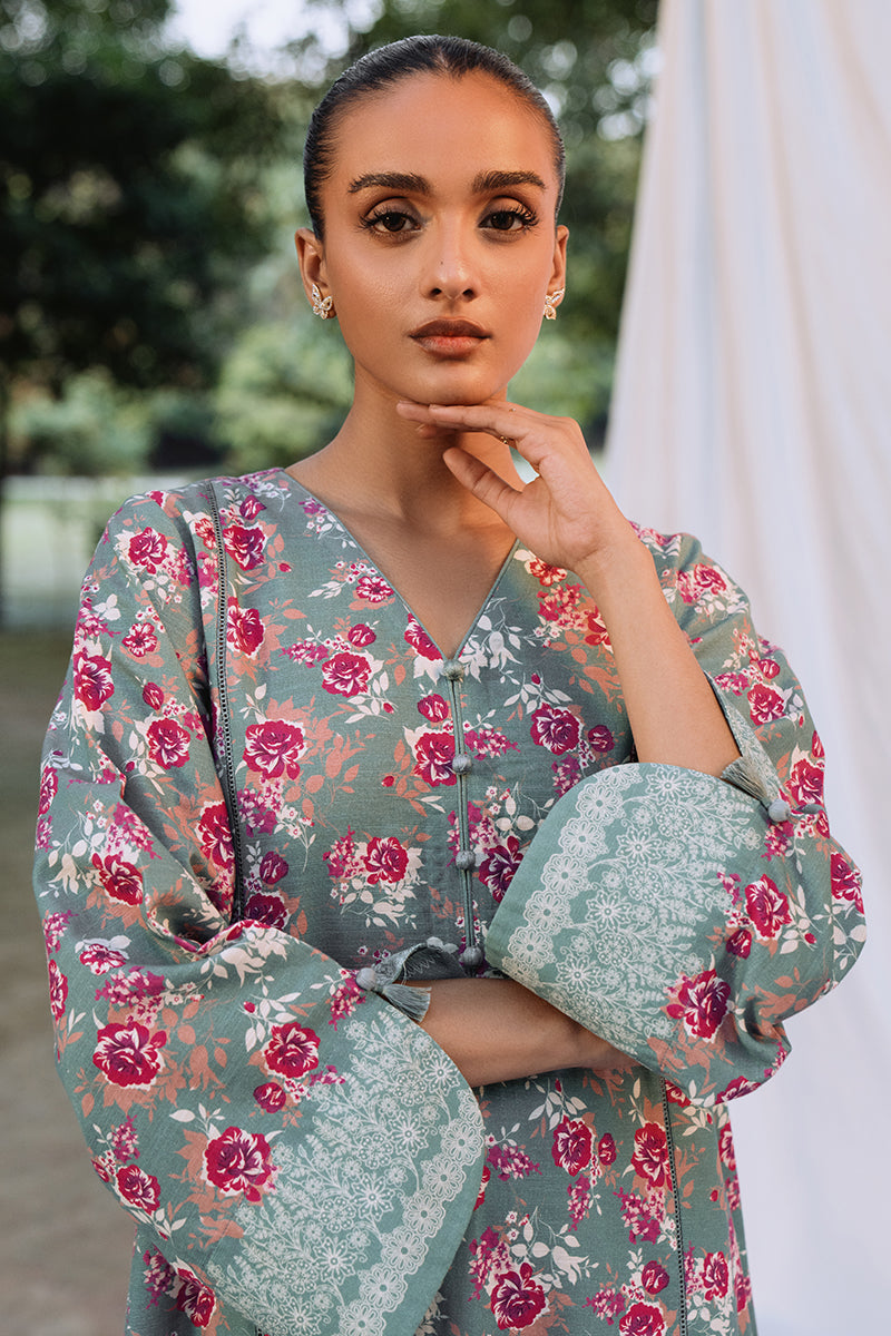 Dusky Glam Khaddar Printed Shirt for Women - Stylish & Comfortable One-Piece Top for Casual Wear, Office & Outings