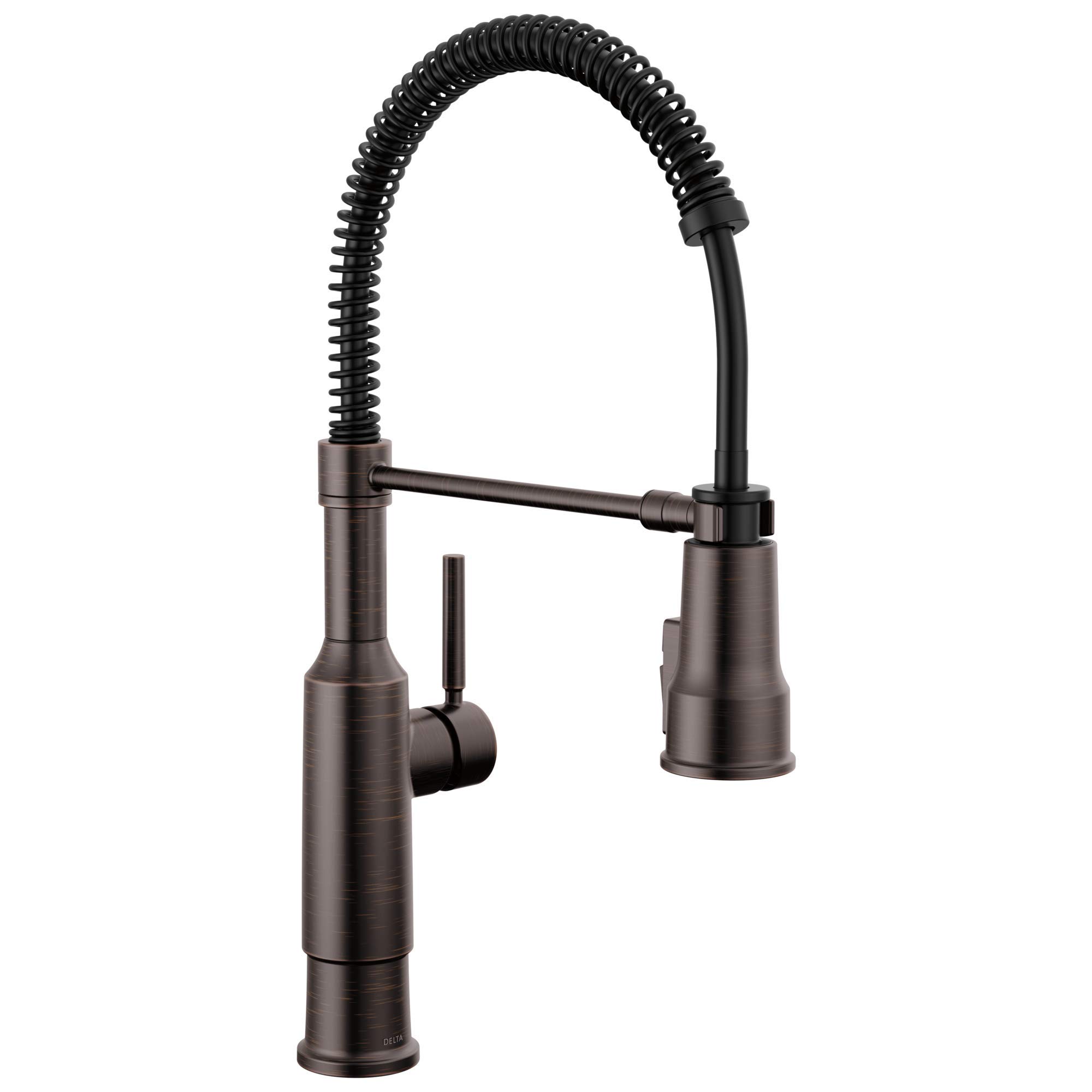 Delta Faucet Theodora Pro Commercial Style Kitchen Faucet with Pull Down Sprayer - Oil Rubbed Bronze Finish - High Arc Spring Faucet for Modern Kitchens - Perfect for Restaurants & Home Chefs (Model 18804Z-RB-DST)