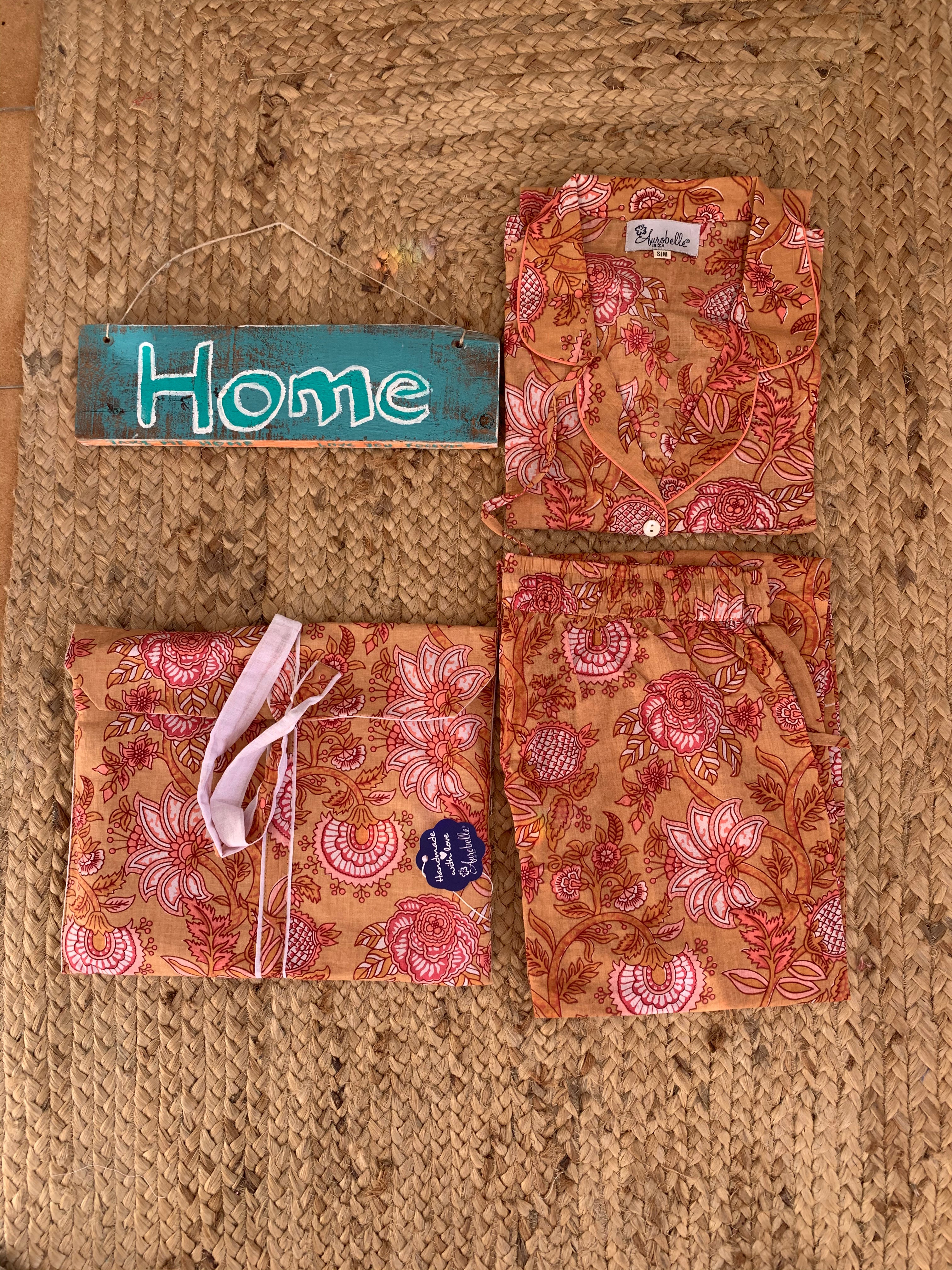 Hand Block Print Cotton Pajama Set - Soft & Cozy Lounge Wear for Women - Perfect for Sleepwear, Relaxing at Home, and Comfortable Nightwear