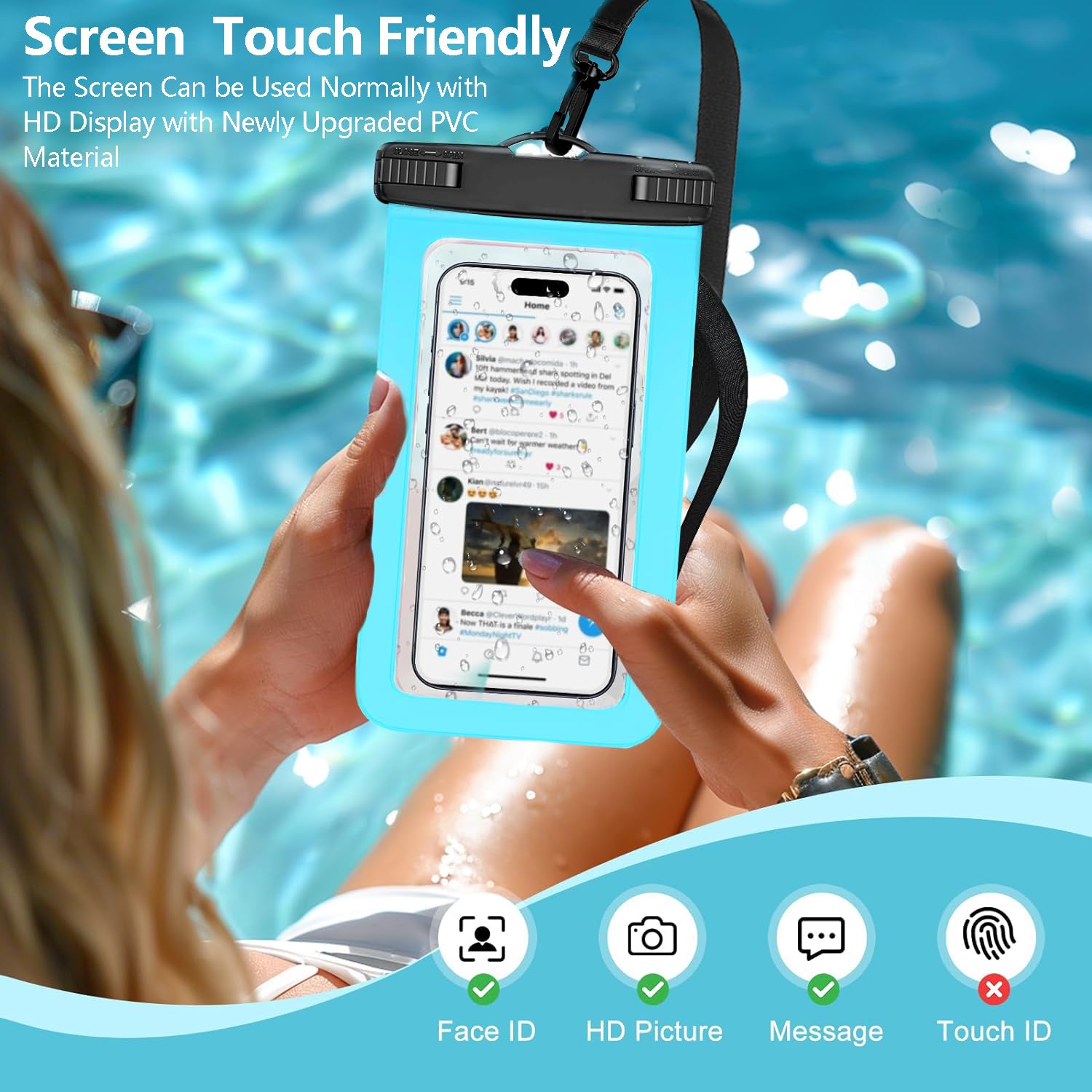 3 Pack IPX8 Waterproof Phone Pouch - Universal Waterproof Dry Bag Case for iPhone 15/14/13/12/11 Pro Max/Plus/XS/XR/X/8 & Galaxy S23/S22/S21/S20 & Pixel (Up to 7.5