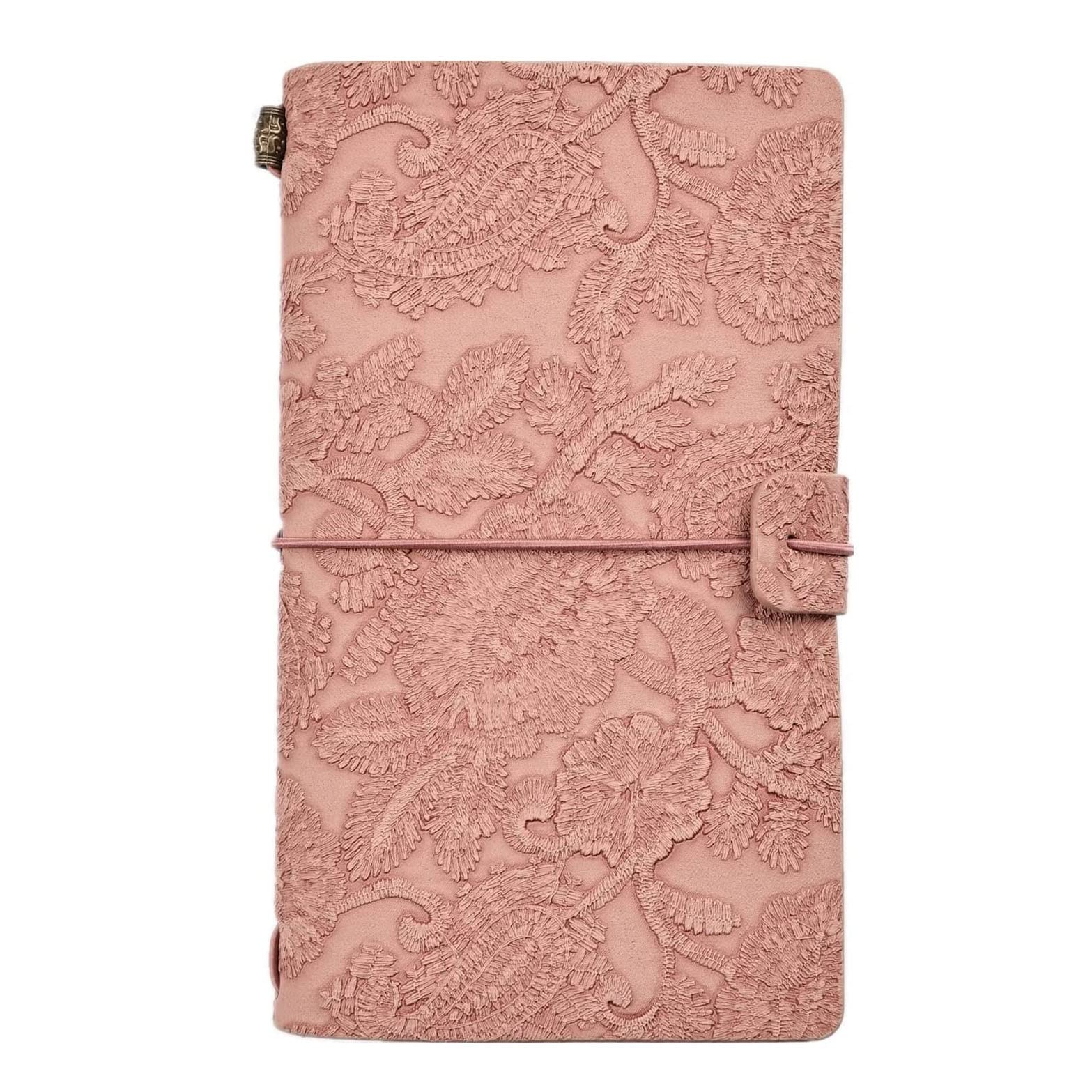 Refillable Leather Travel Journal Notebook - Embossed A6 Pocket Diary Planner for Women, Girls, Mom & Daughter - 192 Pages - Perfect Gift for Travel, Work & Daily Organization (One Size, Color A)