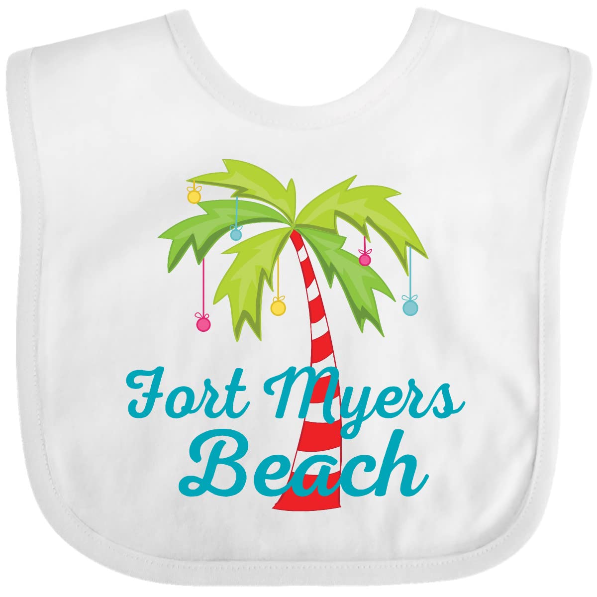 Inktastic Fort Myers Beach Florida Christmas Vacation Baby Bib - Cute Holiday Gift for Infants & Toddlers - Perfect for Family Trips & Festive Celebrations
