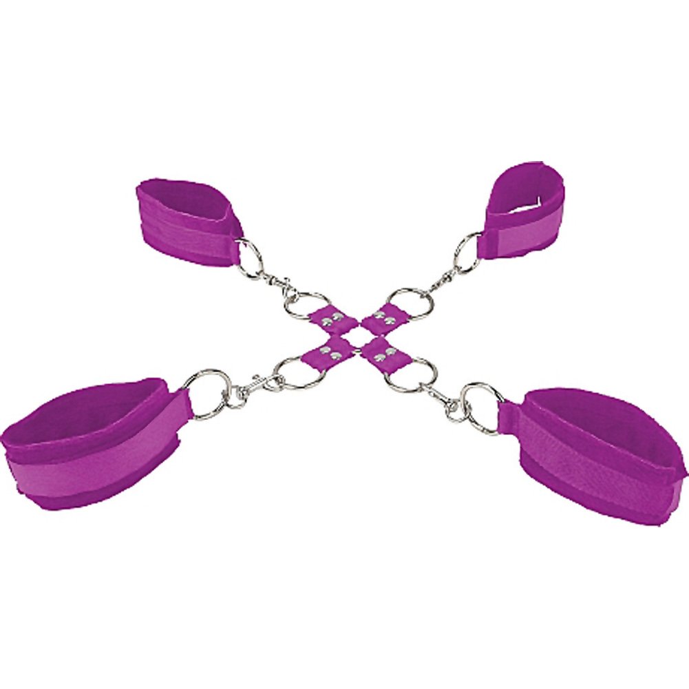 Velcro Hand and Leg Cuffs - Adjustable Soft Restraints for Adults, Purple - Perfect for Bondage, Role Play, and Sensory Deprivation Scenes