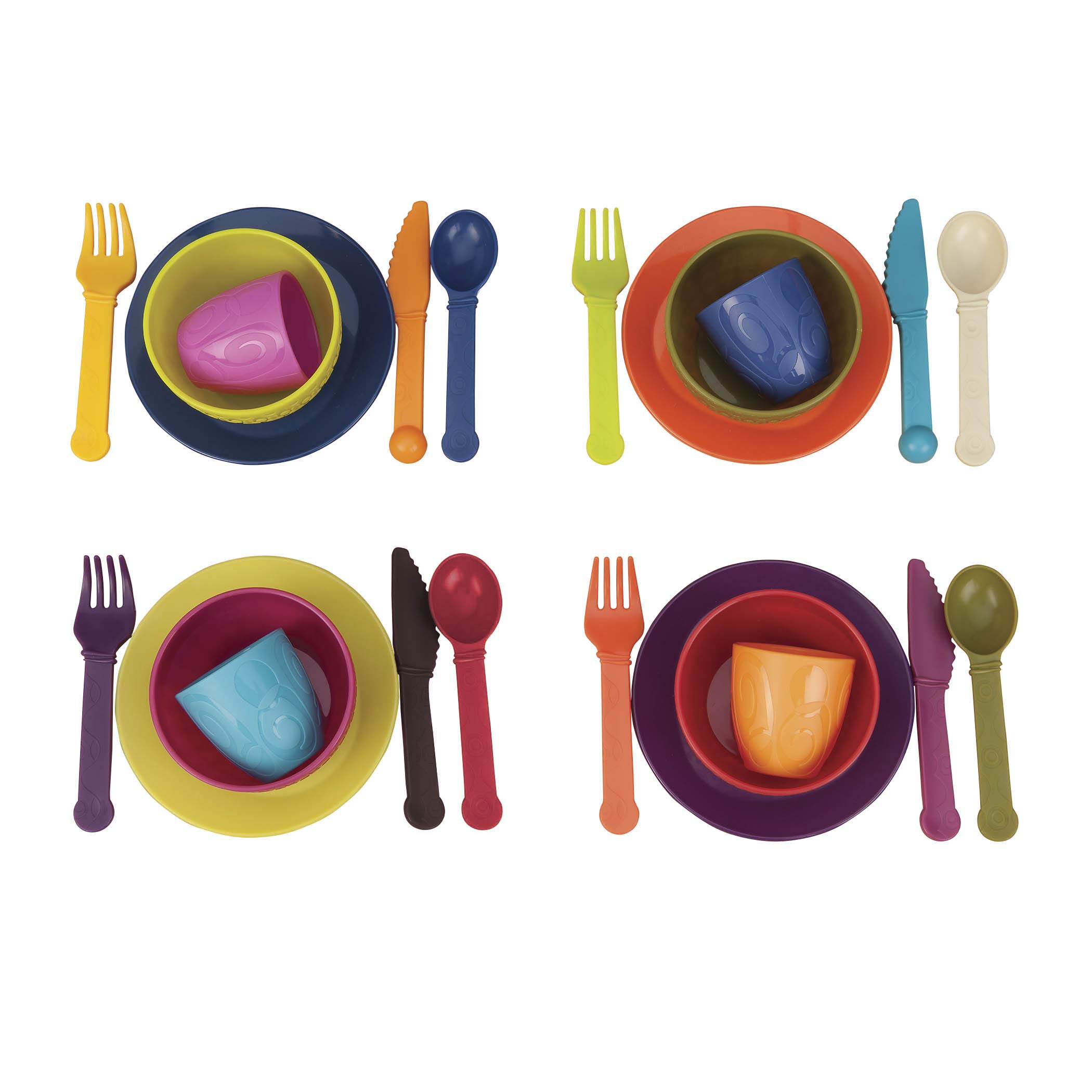 B. Toys Let's Dish Toy Dishes Set - 25-Piece Plastic Kitchen Play Set for Toddlers Age 2+ | Pretend Play, Role Playing & Early Learning | Perfect for Daycare, Preschool & Home Kitchen Playtime
