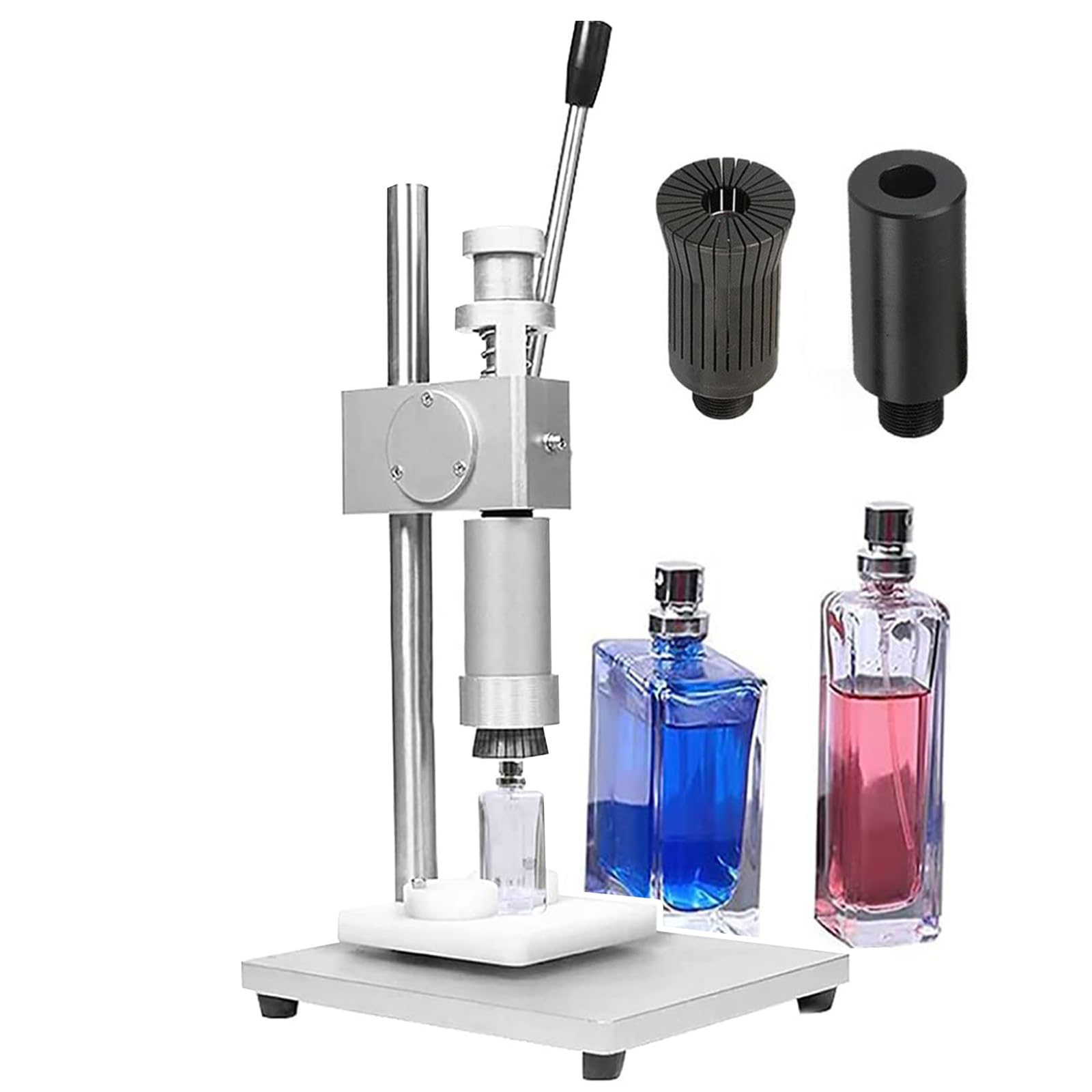 Manual Perfume Capping Machine - Handheld Bottle Capping Tool with Adjustable Mid-Band (16cm Height) for Essential Oil & Perfume Bottles (15mm) - Easy to Use for Home DIY, Small Business & Cosmetic Packaging