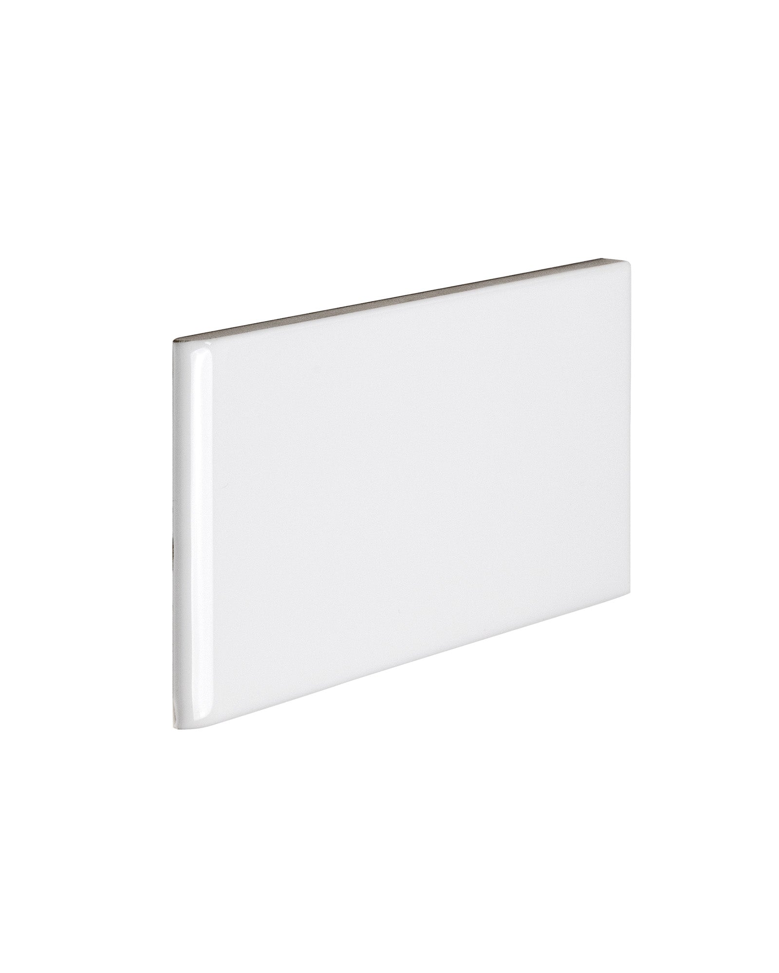 Kakel Victoria 7.5 x 15 cm White Bullnose Short Side Tile - Perfect for Bathroom Backsplash and Kitchen Edging