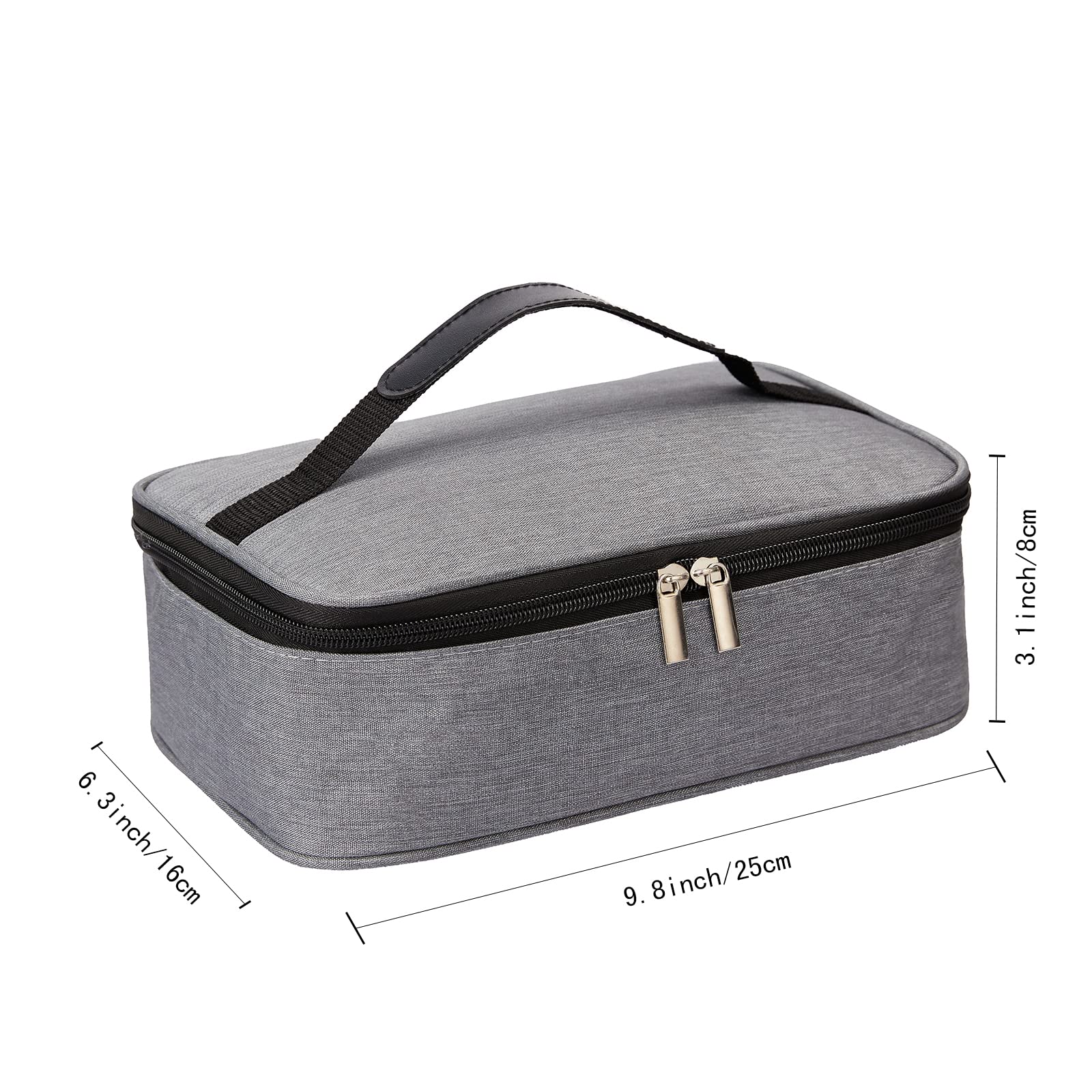 Natural Style Small Lunch Bag - Mini Portable Thermal Insulated Cooler Bag for Work, School & Picnics - Grey Insulated Lunch Box