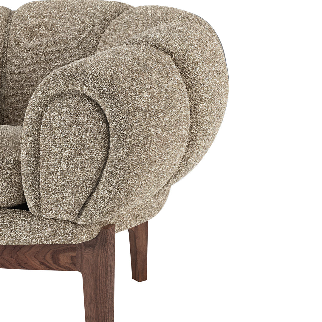 Comfortable Croissant Lounge Chair for Living Room - Modern Accent Chair with Soft Cushion for Relaxing, Reading & Napping