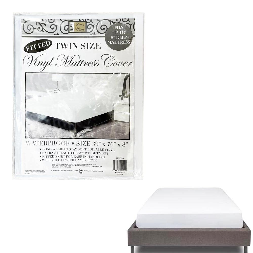 12-Pack Twin Size 100% Waterproof Mattress Protector - Heavy Duty Vinyl Fitted Sheet - Dust Mite & Allergy Proof - Ideal for Kids, Dorms, Guest Beds & Incontinence Protection