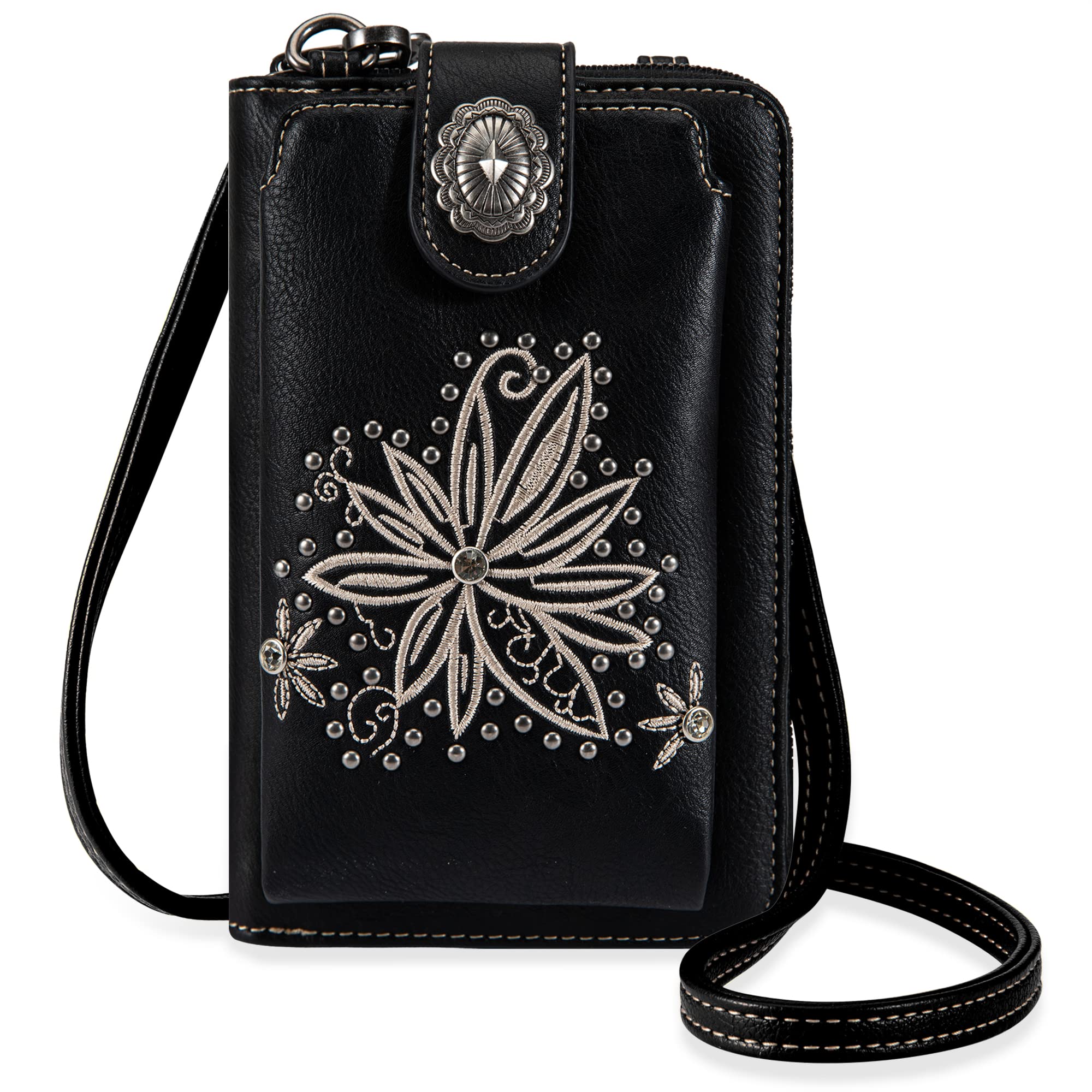 Montana West Western Style Small Crossbody Phone Purse for Women - Leather Wallet Handbag with Adjustable Strap - Perfect for Daily Use, Travel & Outdoor Activities