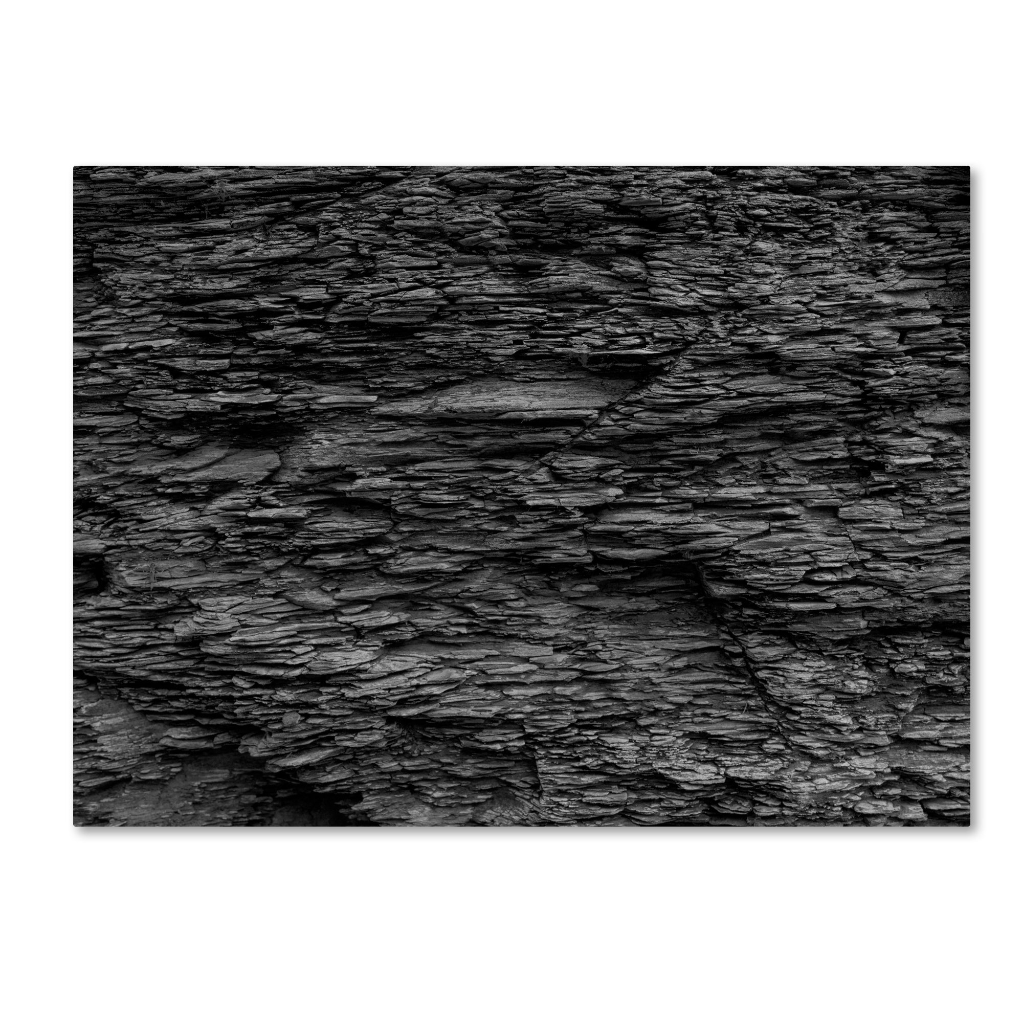 Kurt Shaffer Black and White Shale Abstract Canvas Wall Art - 18x24 Inch Modern Home Decor for Living Room, Bedroom & Office