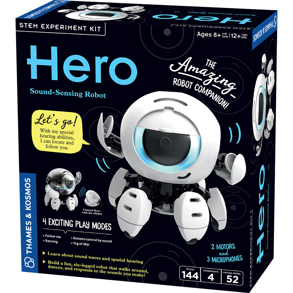 Hero Sound Sensing Robot - Interactive STEM Toy for Kids, Educational Science Kit with Voice Control & Motion Detection - Perfect for Learning Robotics & Coding at Home or School