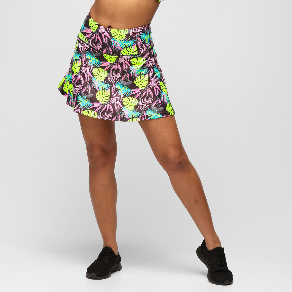 Twilight Palm Skort for Women - Stylish High Waist Tennis Skirt with Pockets - Perfect for Golf, Running, Yoga & Casual Wear