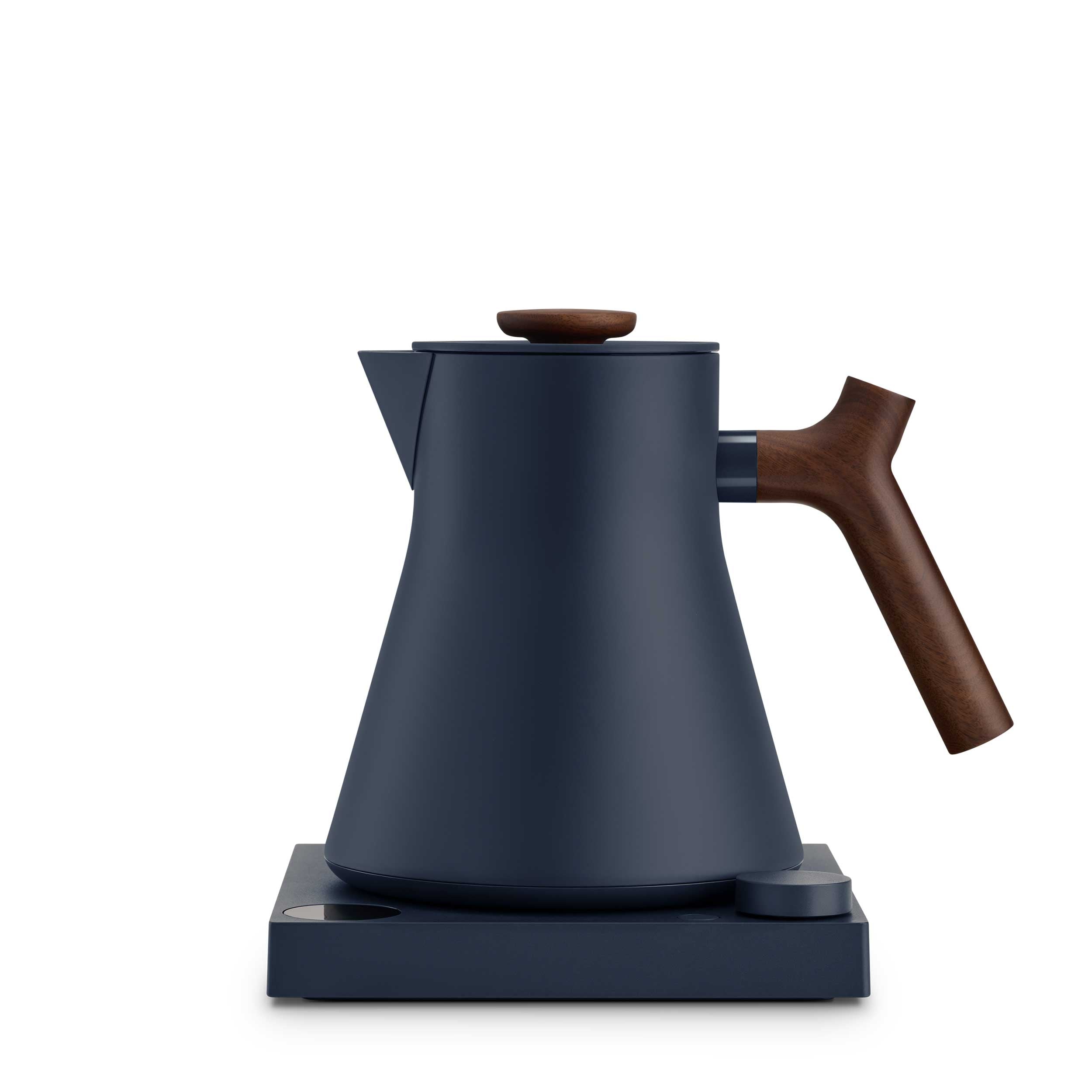 Fellow Corvo EKG Pro Electric Gooseneck Kettle - Fast Heating, Precise Pouring, Stone Blue with Walnut Handle - Perfect for Coffee, Tea & Pour-Over Brewing at Home or Office