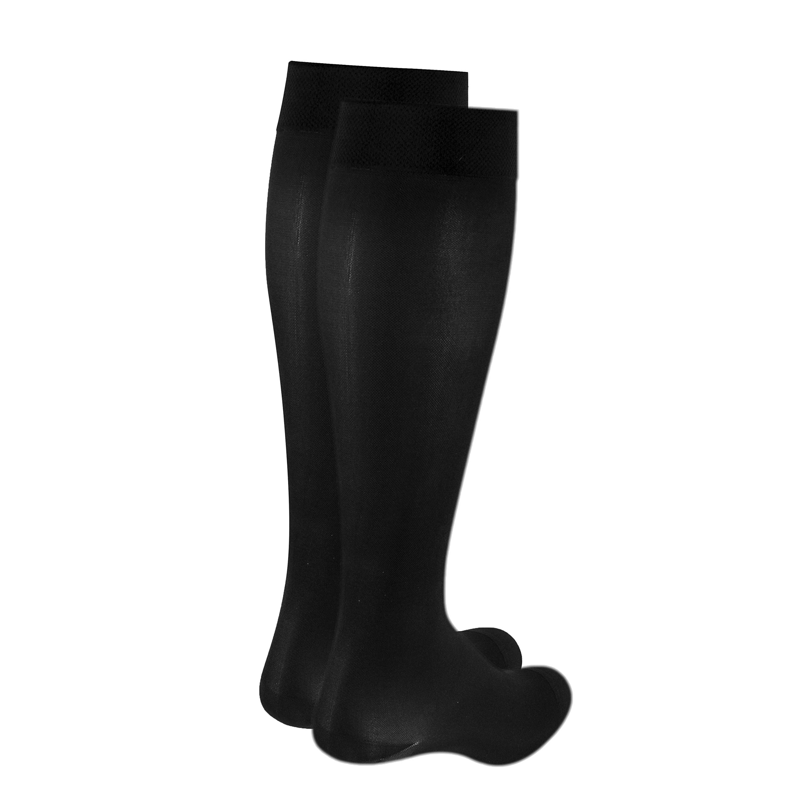 Truform Women's 20-30 mmHg Knee High Compression Stockings - Closed Toe Opaque Black Small | Medical Support Socks for Varicose Veins, Circulation & Travel Comfort