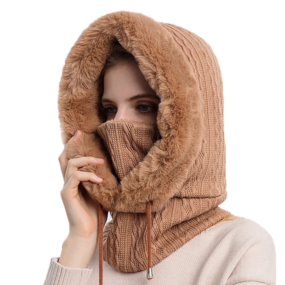 Women's Fleece Ski Mask Balaclava - Winter Face Cover Hood with Neck Protection for Outdoor Sports, Skiing, Snowboarding & Dog Walking - Cold Weather Essential