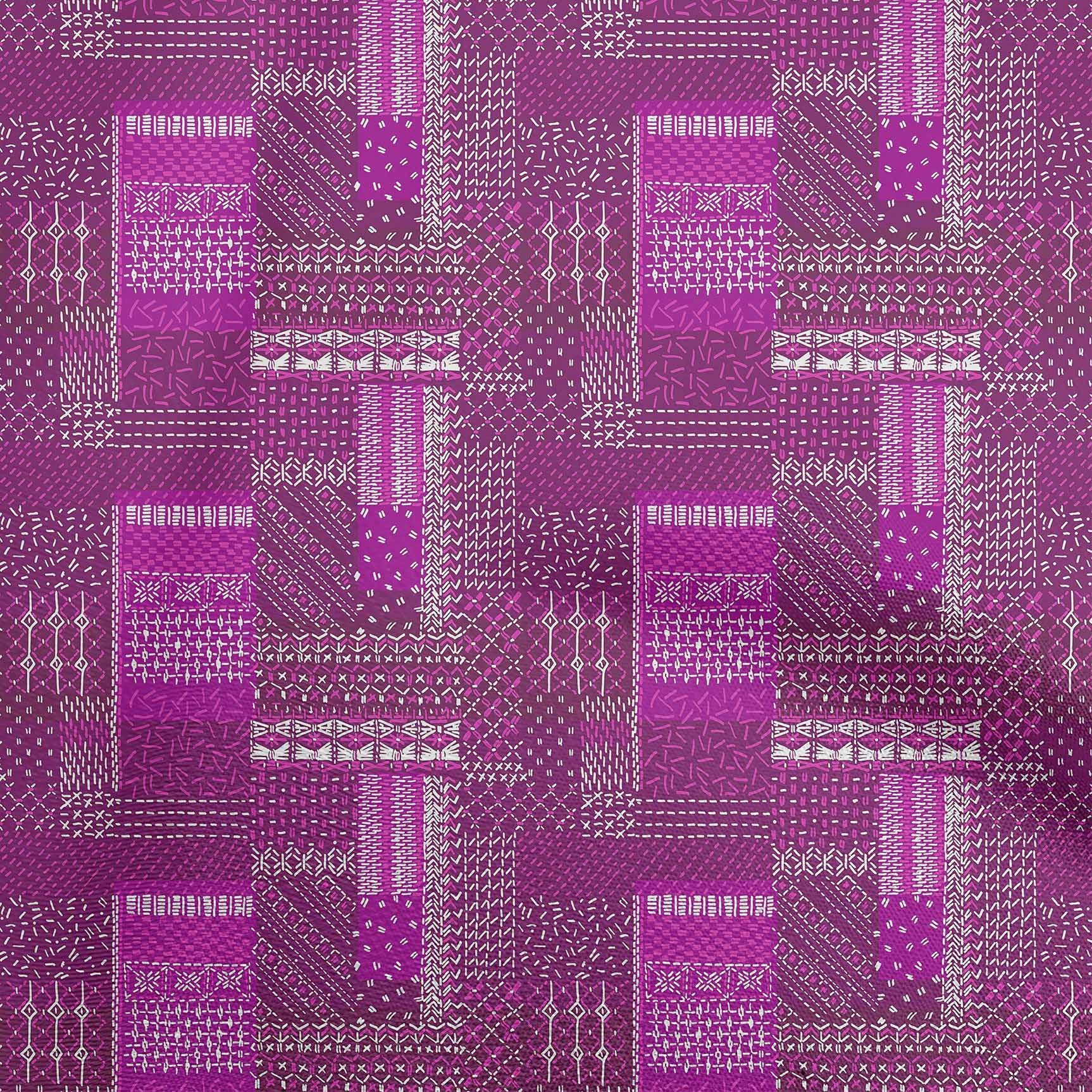 oneOone Velvet Purple Fabric Patchwork Sewing Material by The Yard - 58 Inch Wide Printed DIY Clothing & Craft Supplies for Quilting, Dressmaking & Home Decor Projects