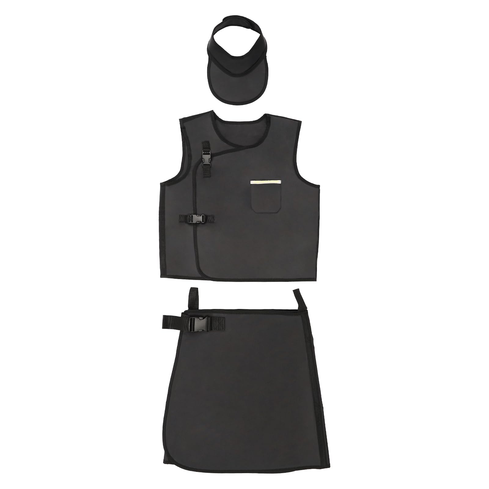 CNCEST X-Ray Shield Protective Suit - 0.5mmPb Lead Radiation Protection Clothing for Hospitals & Laboratories | Black Collared Design for Radiology Safety | Ideal for X-Ray Technicians, Dentists & Medical Staff