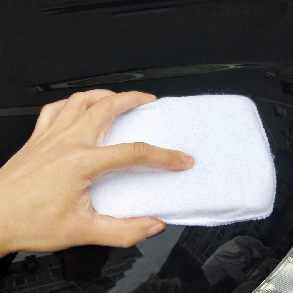 Premium Car Wax Applicator Pads - 2PCS Ultra-Soft Microfiber Sponge Waxing Pads for Car Polishing, Detailing & Cleaning (Round & Square) - Ideal for Vehicle, Home & Workshop Use