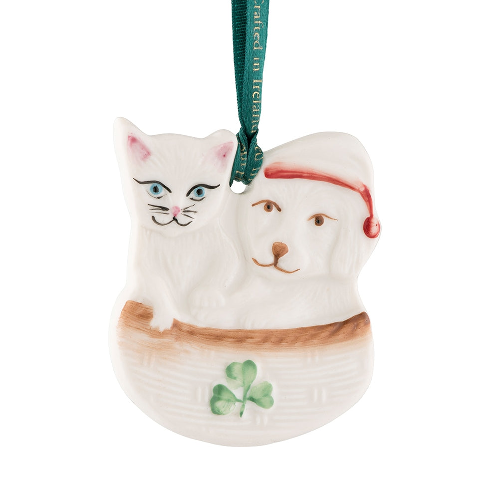 Belleek Classic Christmas Buddies Ornament - Handcrafted Irish Ceramic Holiday Decoration for Tree, Gift & Home Decor