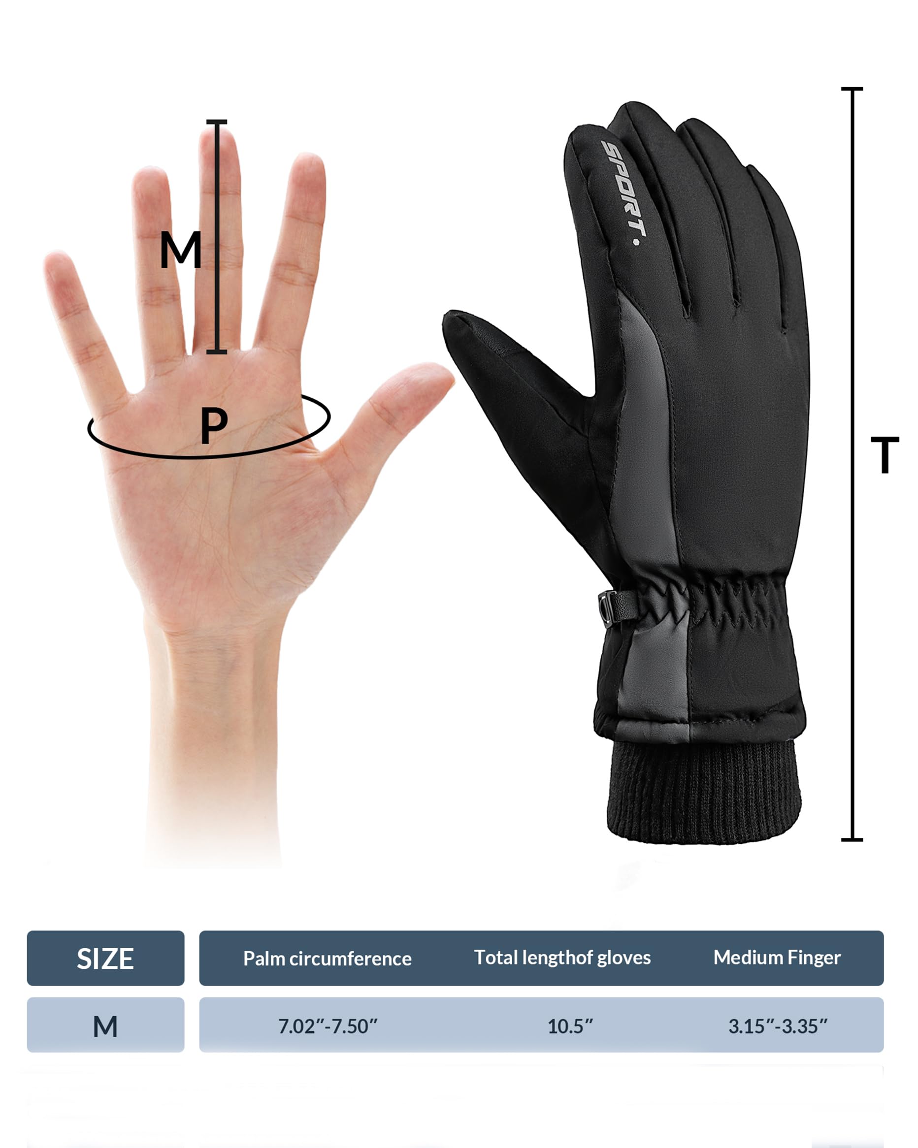 DOFOWORK Waterproof Ski Gloves for Men & Women - Thermal Winter Snowboard Gloves with Breathable Technology for Cold Weather - Perfect for Skiing, Snowboarding & Outdoor Winter Activities