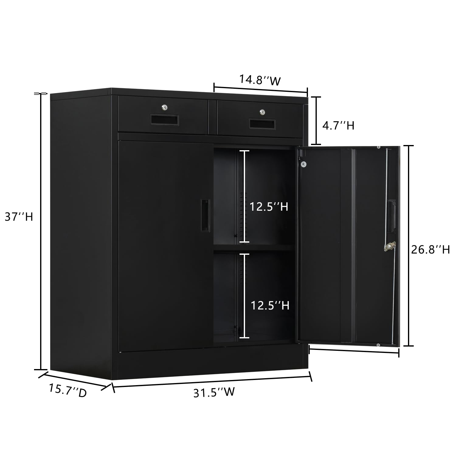 BESFUR Heavy Duty Metal Storage Cabinet with 4 Drawers - Secure Locking File Cabinet for Office, Home, or Garage Organization - Perfect for Documents, Tools, and Supplies Storage
