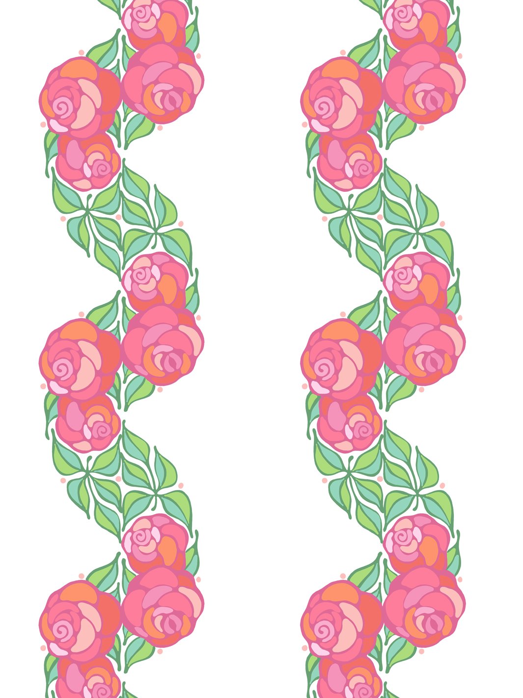 Barbie™ Berry Groovy Floral Stripe Wallpaper - Peel and Stick Removable Wallpaper for Bedroom, Nursery, Living Room Decor