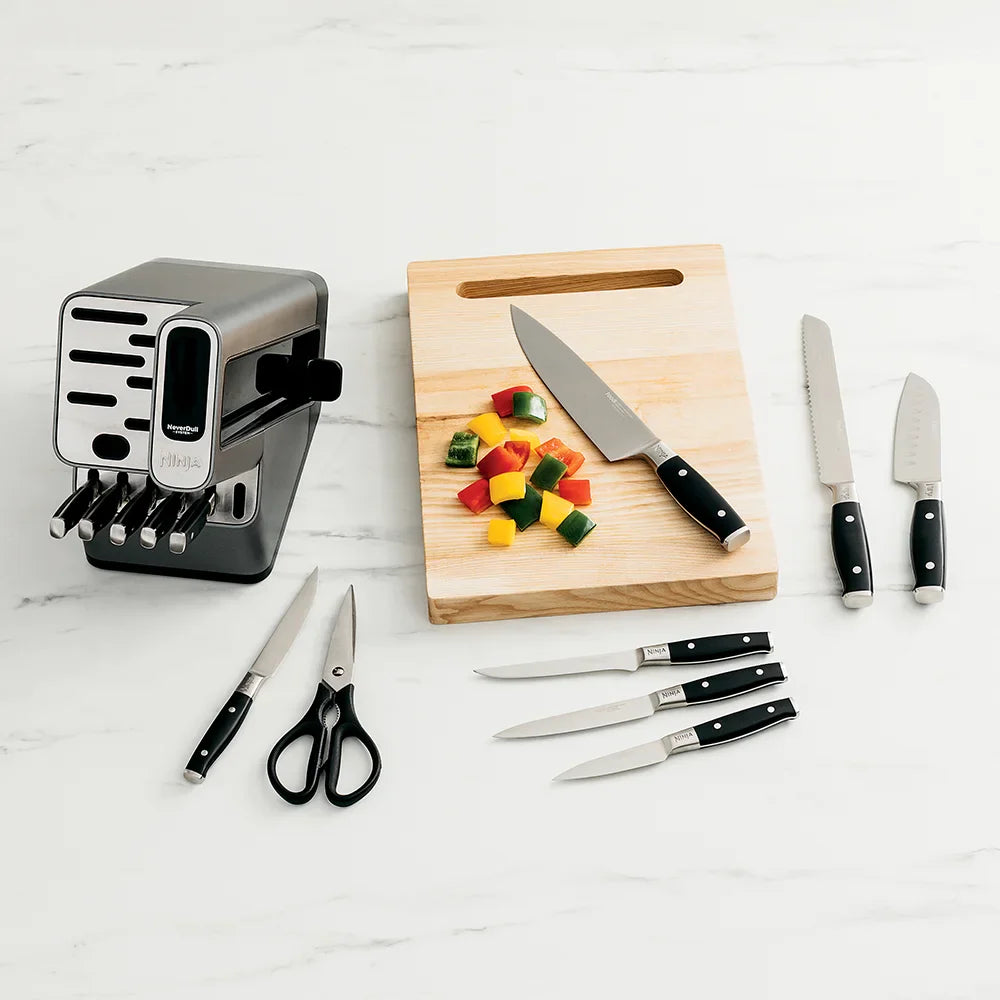 Ninja Foodi NeverDull Premium 13-Piece Knife Block Set - Professional Kitchen Knives for Chopping, Slicing & Dicing - Perfect for Home Chefs & Cooking Enthusiasts