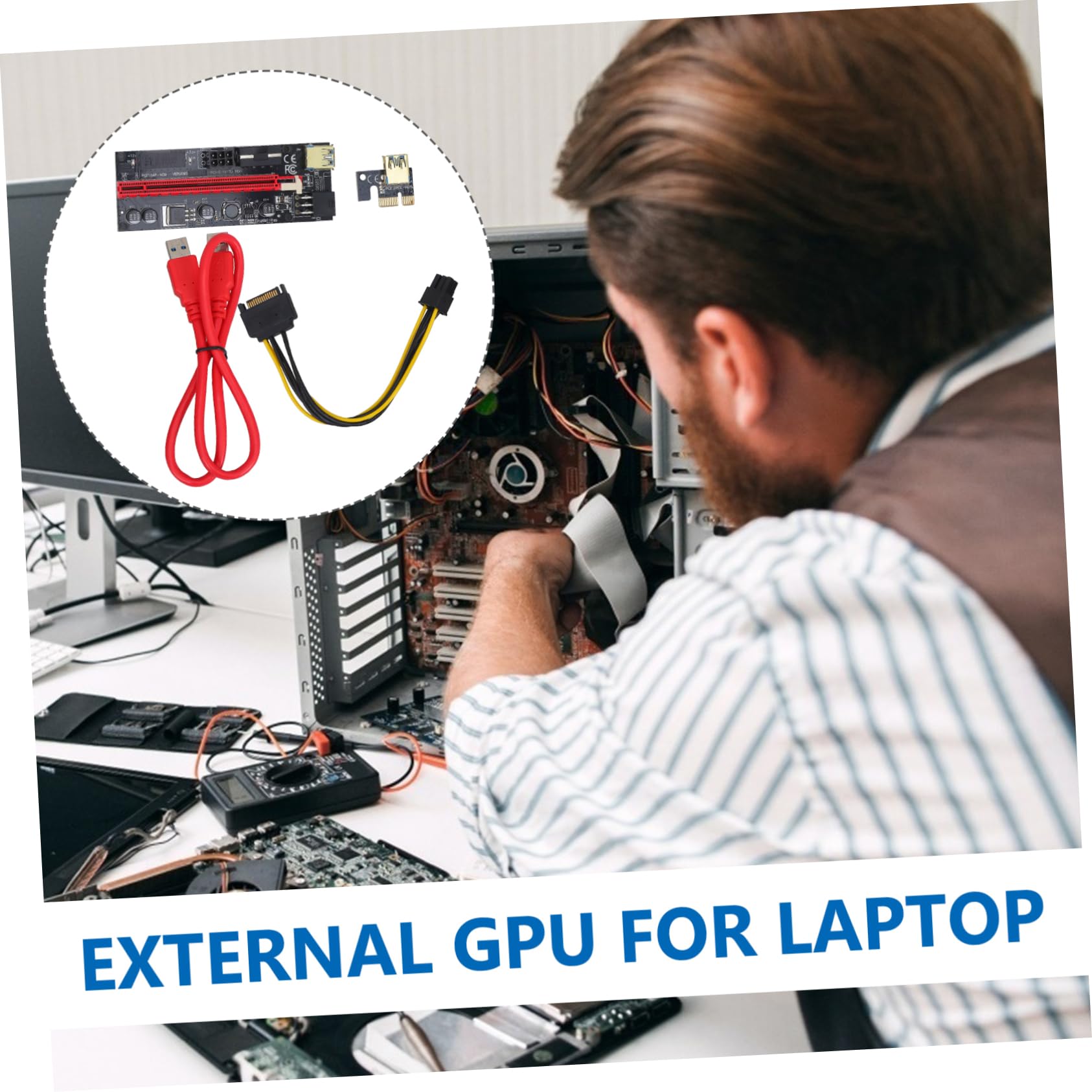 HOMSFOU External GPU for Laptop - Mini Gaming Graphics Card Riser - Boost Laptop Gaming Performance - Perfect for Gaming, Video Editing & 3D Rendering
