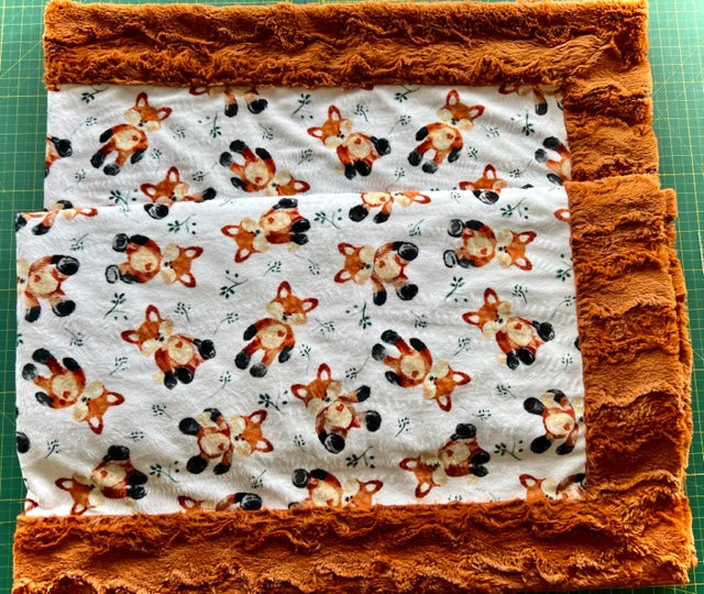 Foxxy Rust on Ginger Glacier Throw Minky Blanket - 55x61 Inches Ultra Soft Cozy Fleece Blanket for Couch, Bed, Sofa & Home Decor - Perfect for Winter, Gifts & Relaxation