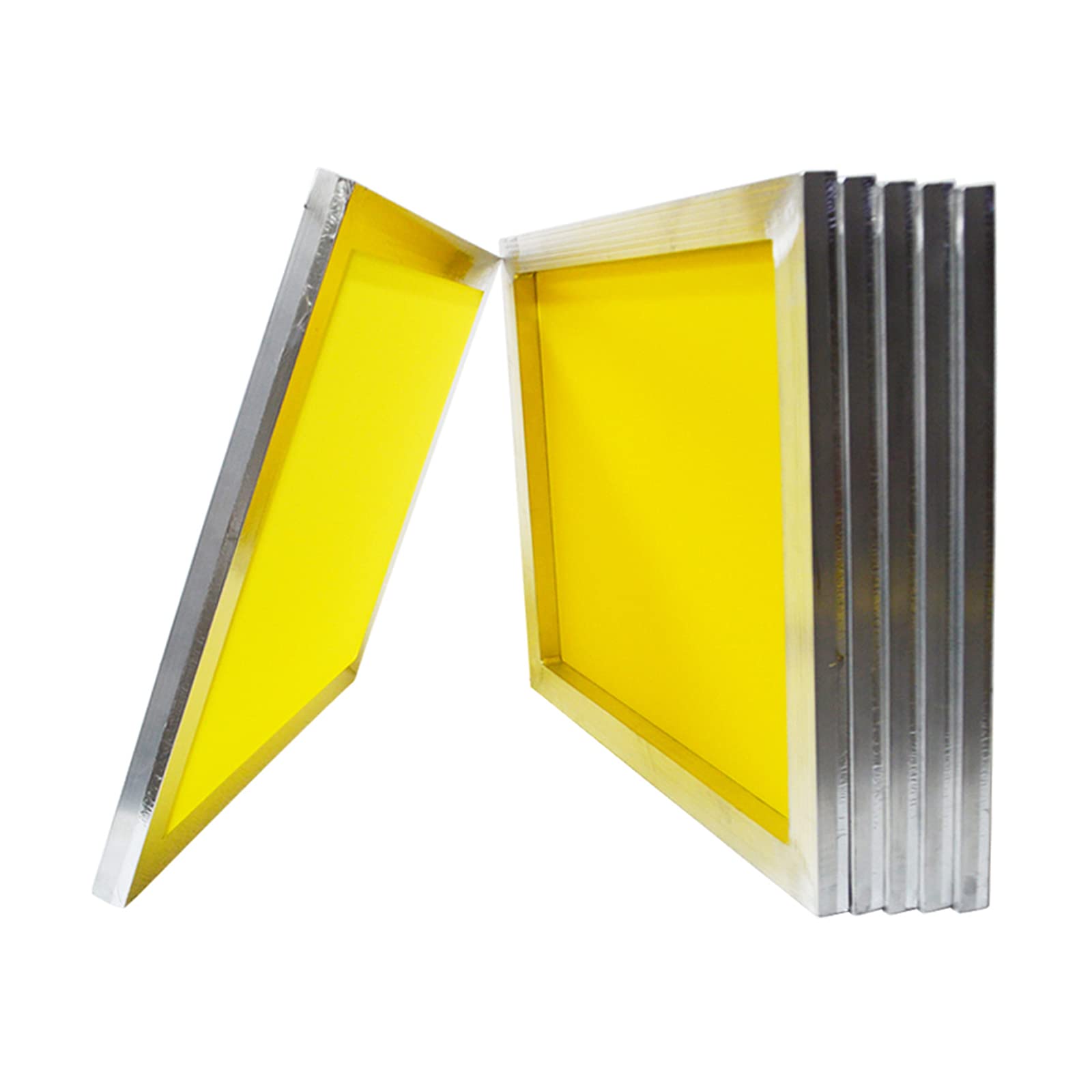 TIANIUSEEN 6-Pack Aluminum Screen Printing Frames 12x16 Inches - Pre-Stretched 230 Mesh 100T Yellow Silk Screens for DIY T-Shirt Printing, Poster Making & Fabric Arts