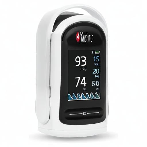 Masimo MightySat Fingertip Pulse Oximeter with Bluetooth - Accurate Blood Oxygen (SpO2) & Respiratory Rate Monitor, OLED Touchscreen, Long Battery Life - Ideal for Athletes, Pilots & Home Health Monitoring