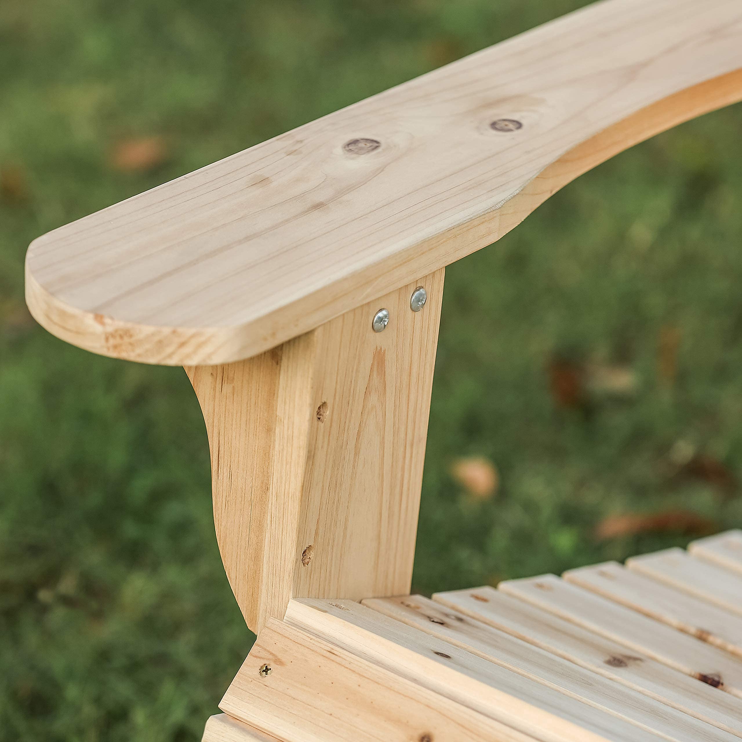 PatioFestival Wood Adirondack Lounger Chair - Unpainted Fir Outdoor Furniture for Yard, Patio, Garden & Lawn - Natural Finish Adirondack Chair - Perfect for Relaxing, Sunbathing & Backyard Decor