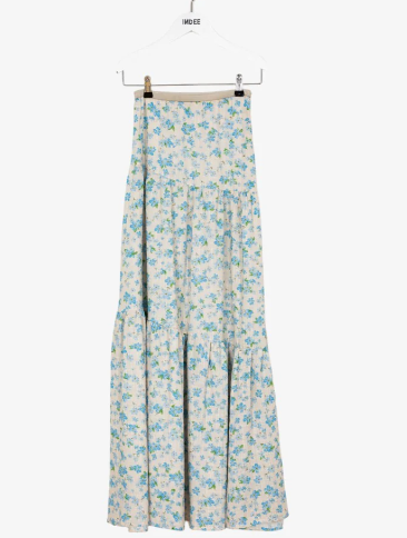 INDEE Long Printed Skirt for Women - Flowy Boho Maxi Skirt with Elastic Waist (XS-L) | Perfect for Beach, Vacation, and Summer Outfits