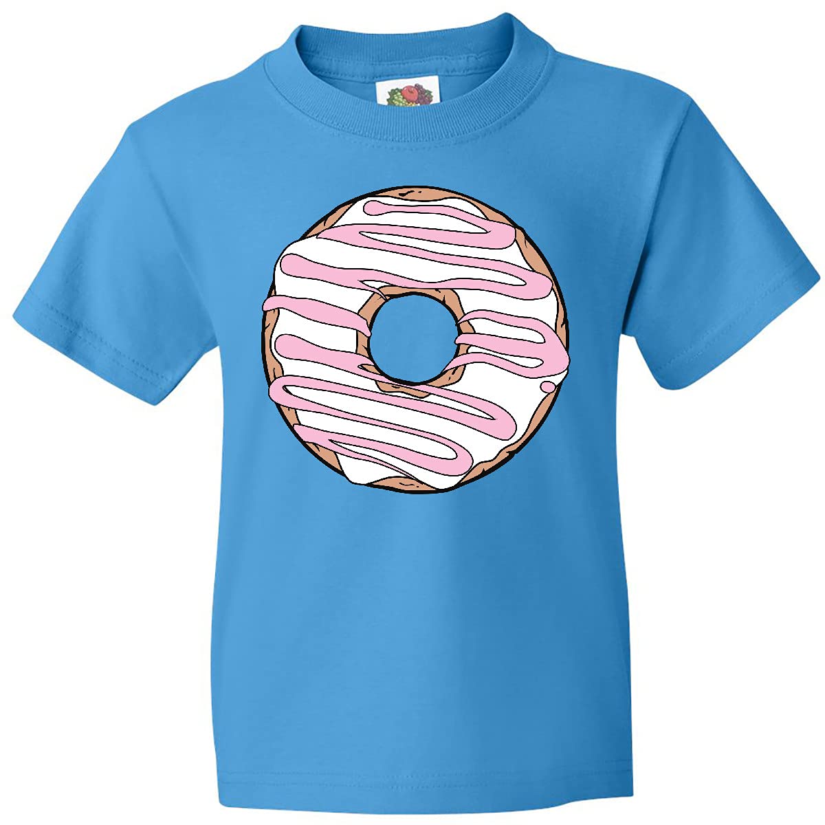 Inktastic Pink Donut Doughnut Icing Glaze Frosting Youth T-Shirt | Fun Graphic Tee for Kids & Teens | Perfect for Birthday Parties, Donut-Themed Events & Casual Wear