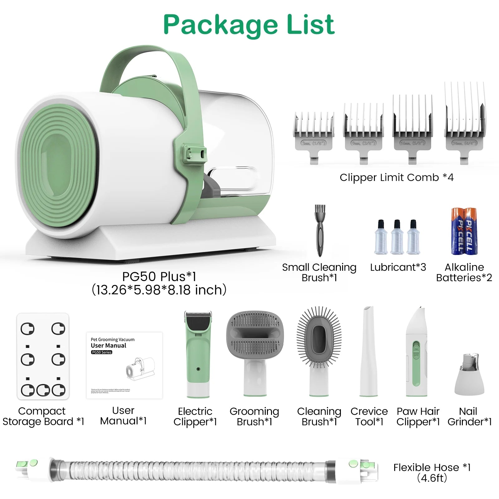 AIRROBO PG50 Plus Pet Grooming Vacuum - 5-in-1 Cordless Dog & Cat Hair Clipper with Quiet Suction - Perfect for Home Grooming & Shedding Control