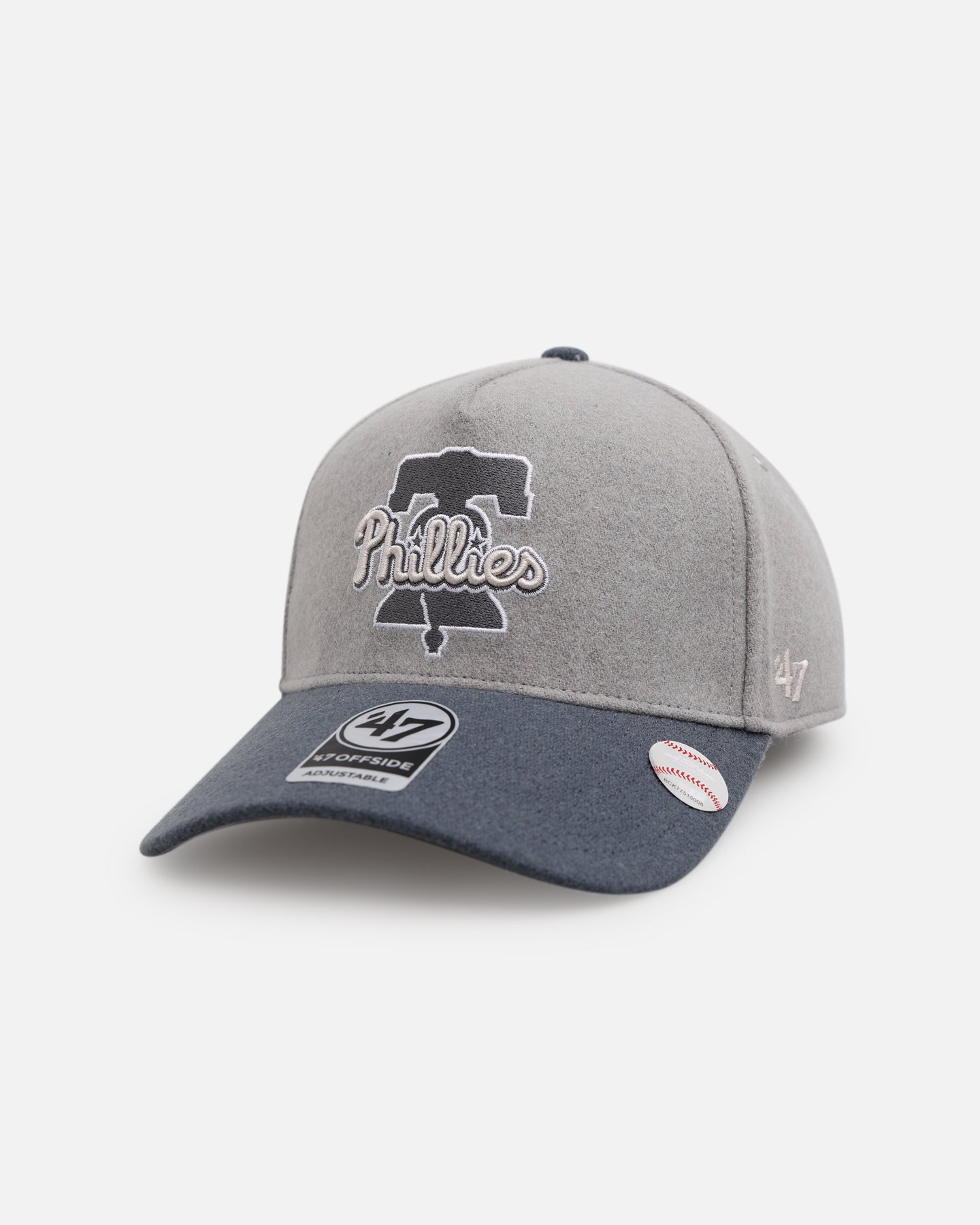 47 Brand Philadelphia Phillies 'Shades Of Gray' Snapback Hat - Adjustable 47 Offside Cement Baseball Cap for Men & Women - Perfect for Baseball Games, Streetwear & Casual Outfits