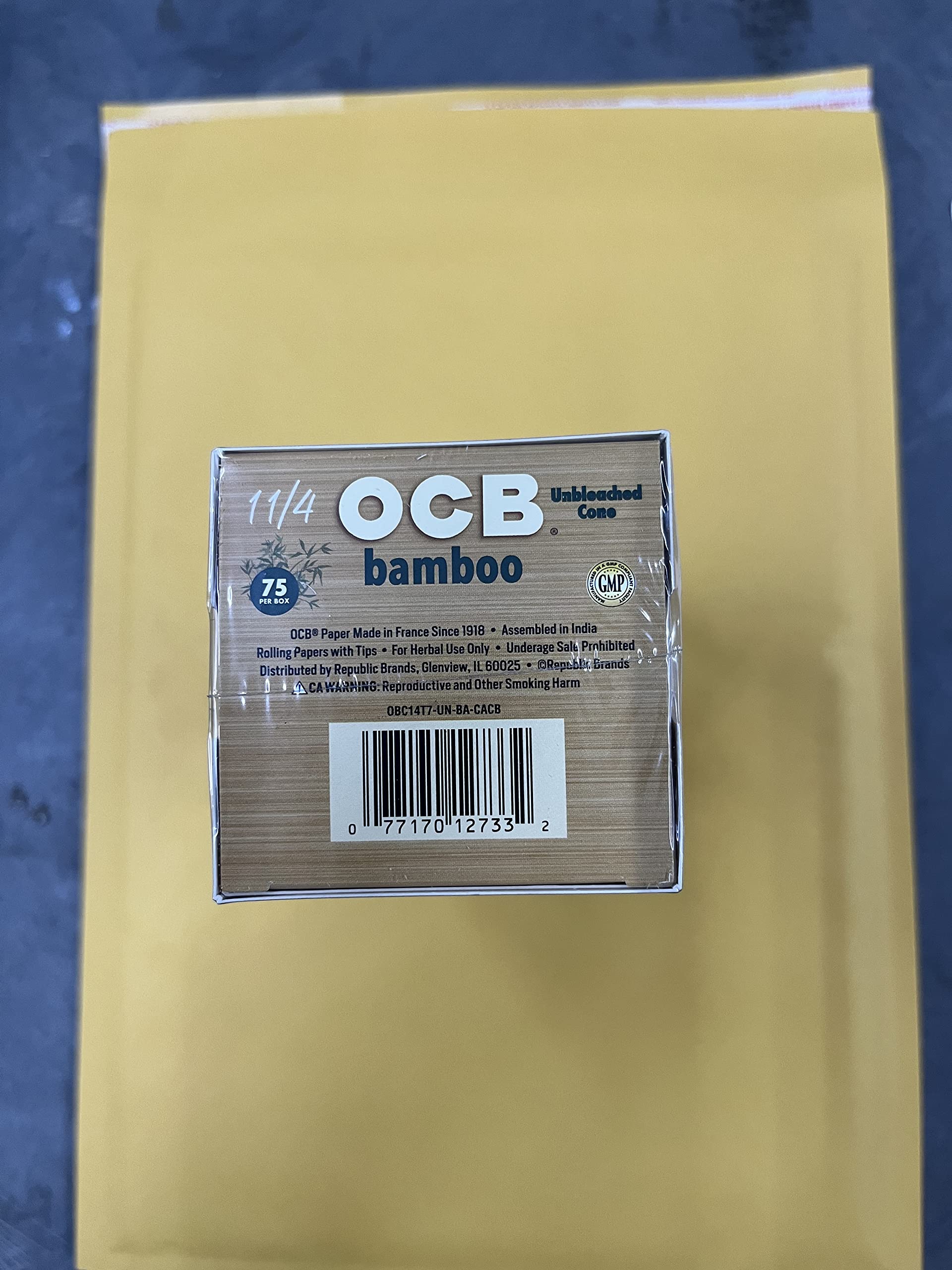 OCB Bamboo Unbleached Rolling Papers Cones - 75 Pre-Rolled Cones per Box | Natural Eco-Friendly Smoking Accessories for Herbal Blends & Tobacco Use at Home or Outdoor Activities
