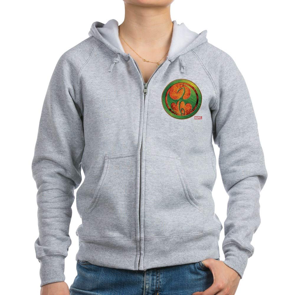 Iron Fist Grunge Icon Women's Zip-Up Hoodie | Vintage Punk Rock Style | Perfect for Concerts, Casual Wear & Street Fashion