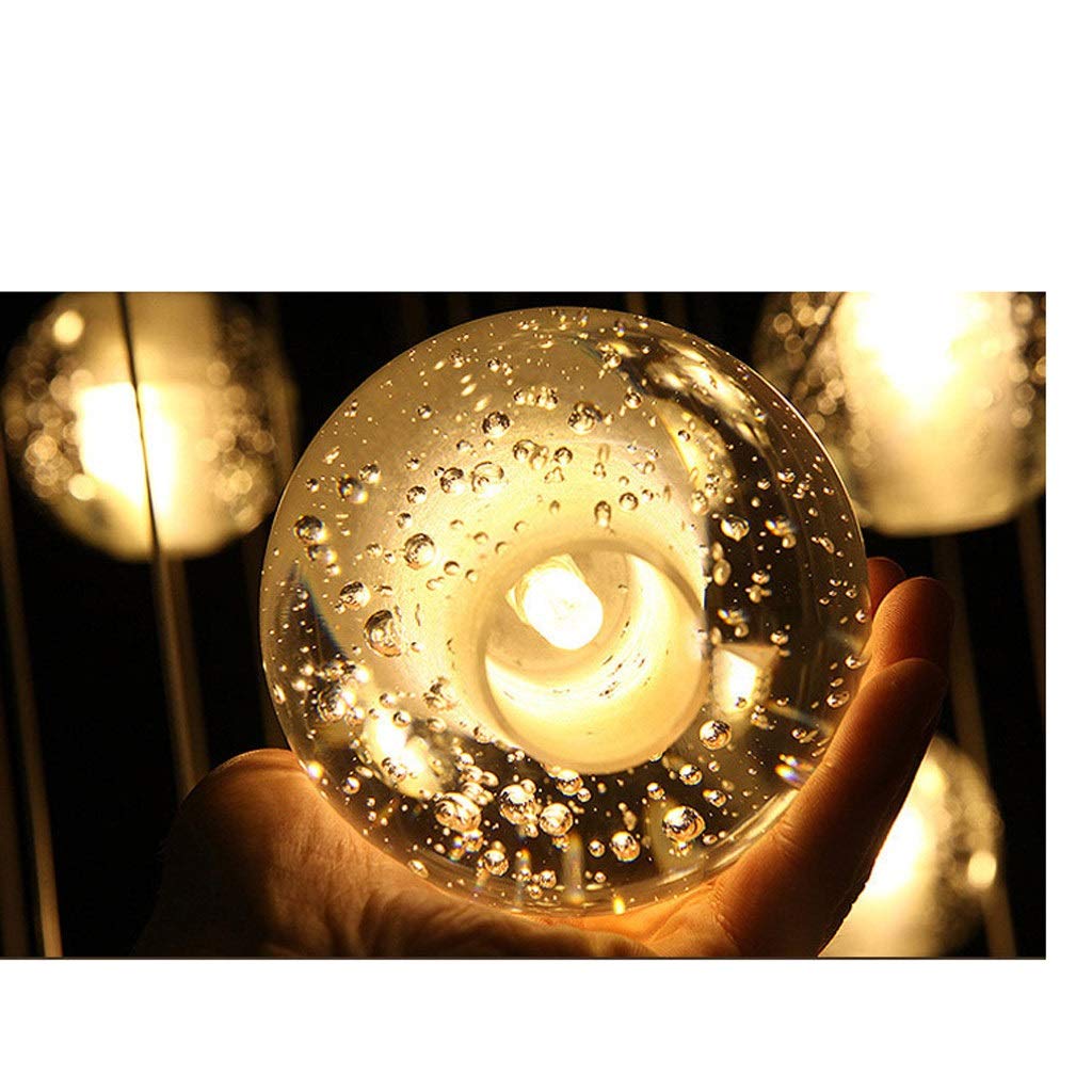 GAOXIN Round Crystal Ball Meteor Shower Chandelier - Luxury LED G4 Ceiling Light with 3 Heads for Restaurant, Hotel, Wedding & Home Decoration | Elegant Lighting Fixture for Dining Room, Lobby & Event Venues