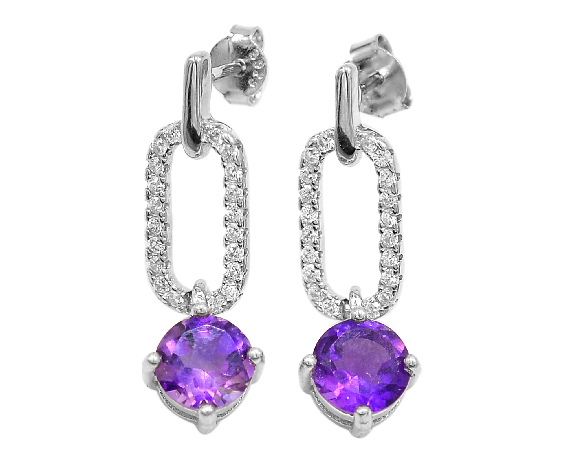 Natural Amethyst Jewelry Set for Women - 925 Sterling Silver Ring, Earrings & Pendant - February Birthstone Gift for Wife, Anniversary, Valentine's Day | Perfect for Special Occasions, Date Nights & Formal Events